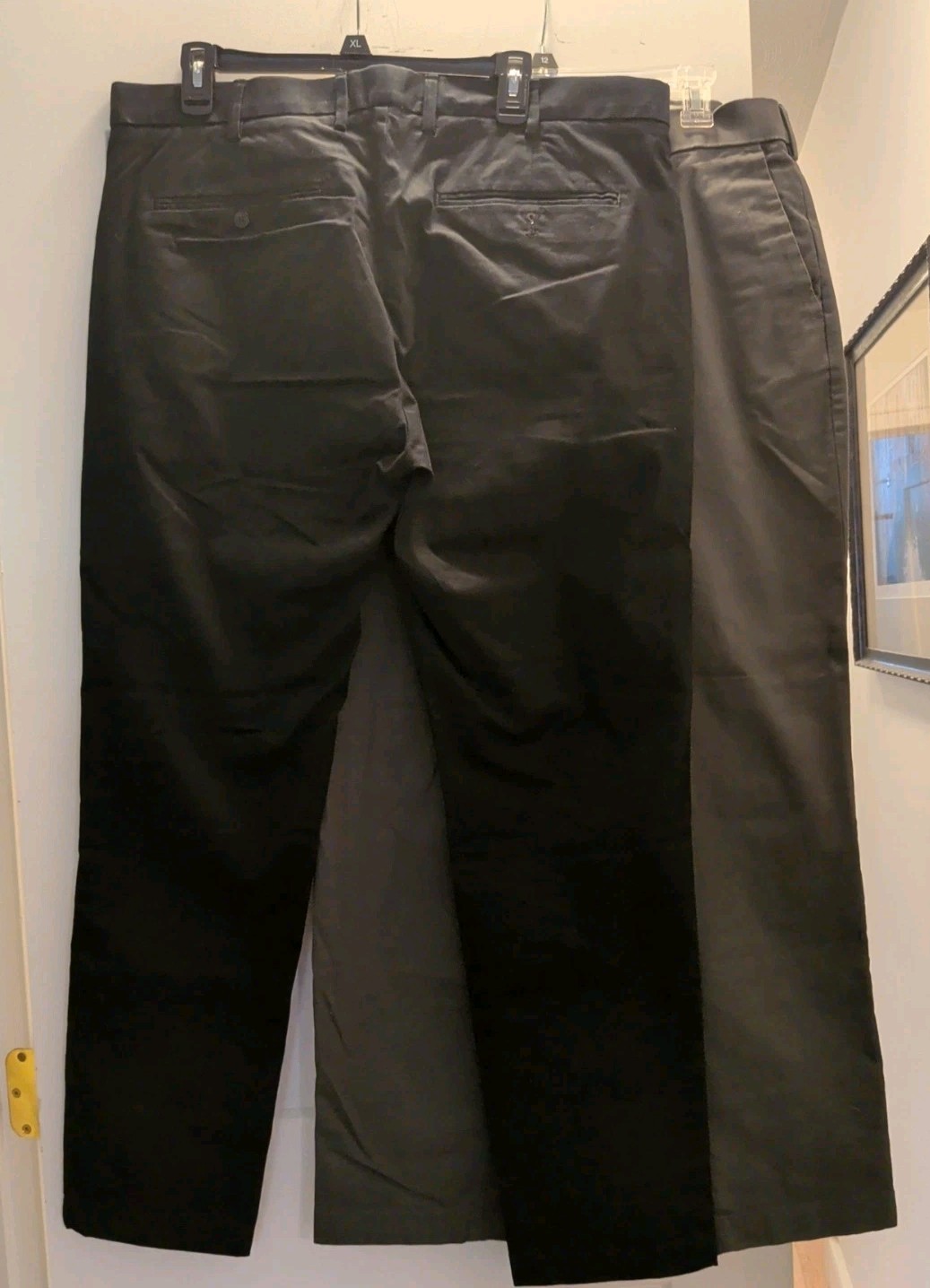 2 Pr 36 X 30 Slim Men GAP Modern Khaki Black Olive Twill Pants 4 Pockets 4 Good