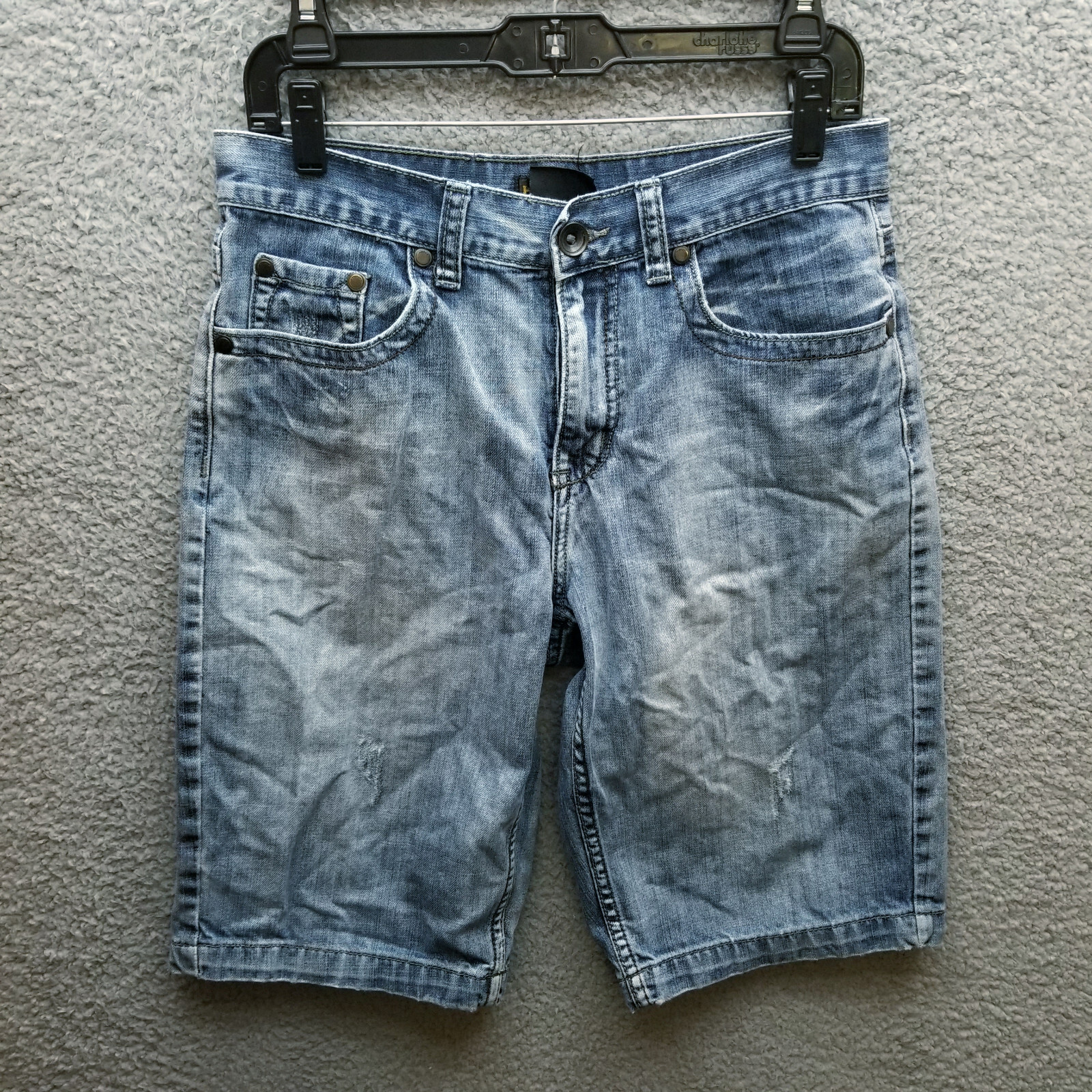 Helix Men’s 30 Blue Bermuda Jean Shorts Pockets 100% Cotton 31″ 12.5″ 10.25″
