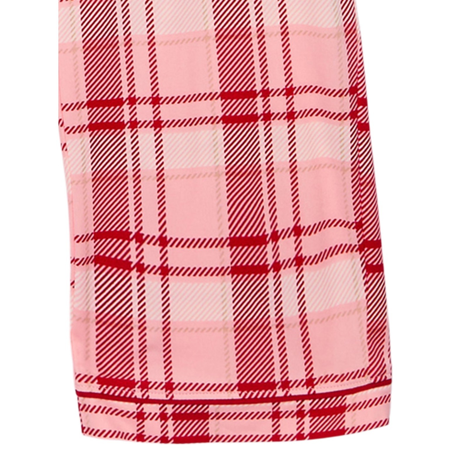 Holiday Time Girls Pajama Set Sz 7/8 Red-Pink 3-Pc with Eye Mask Plaid Sleepwear