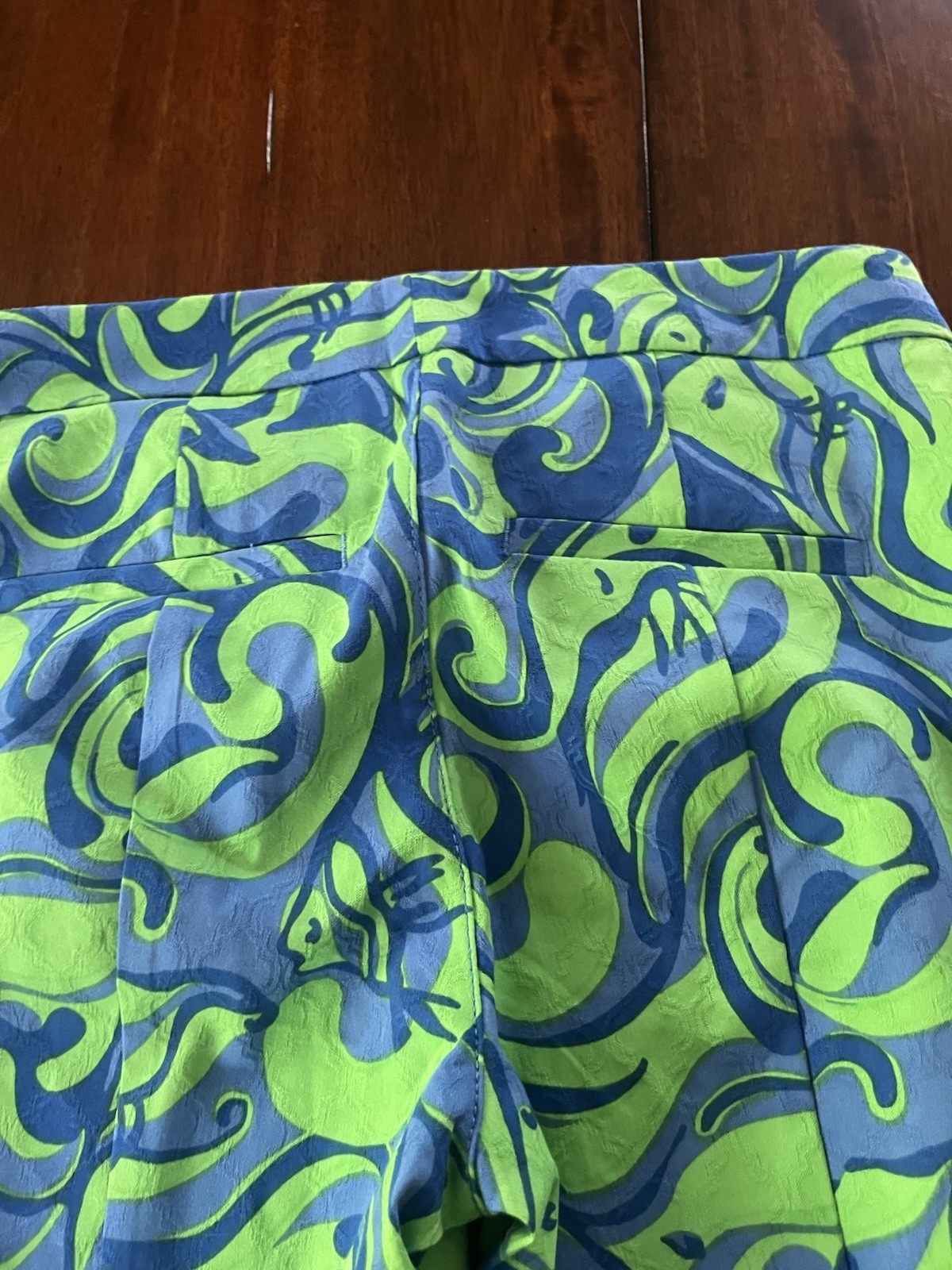 Lilly Pulitzer Kelly Ankle Pant Canopy Green I’m No Angel Swirl Disco Artsy 4