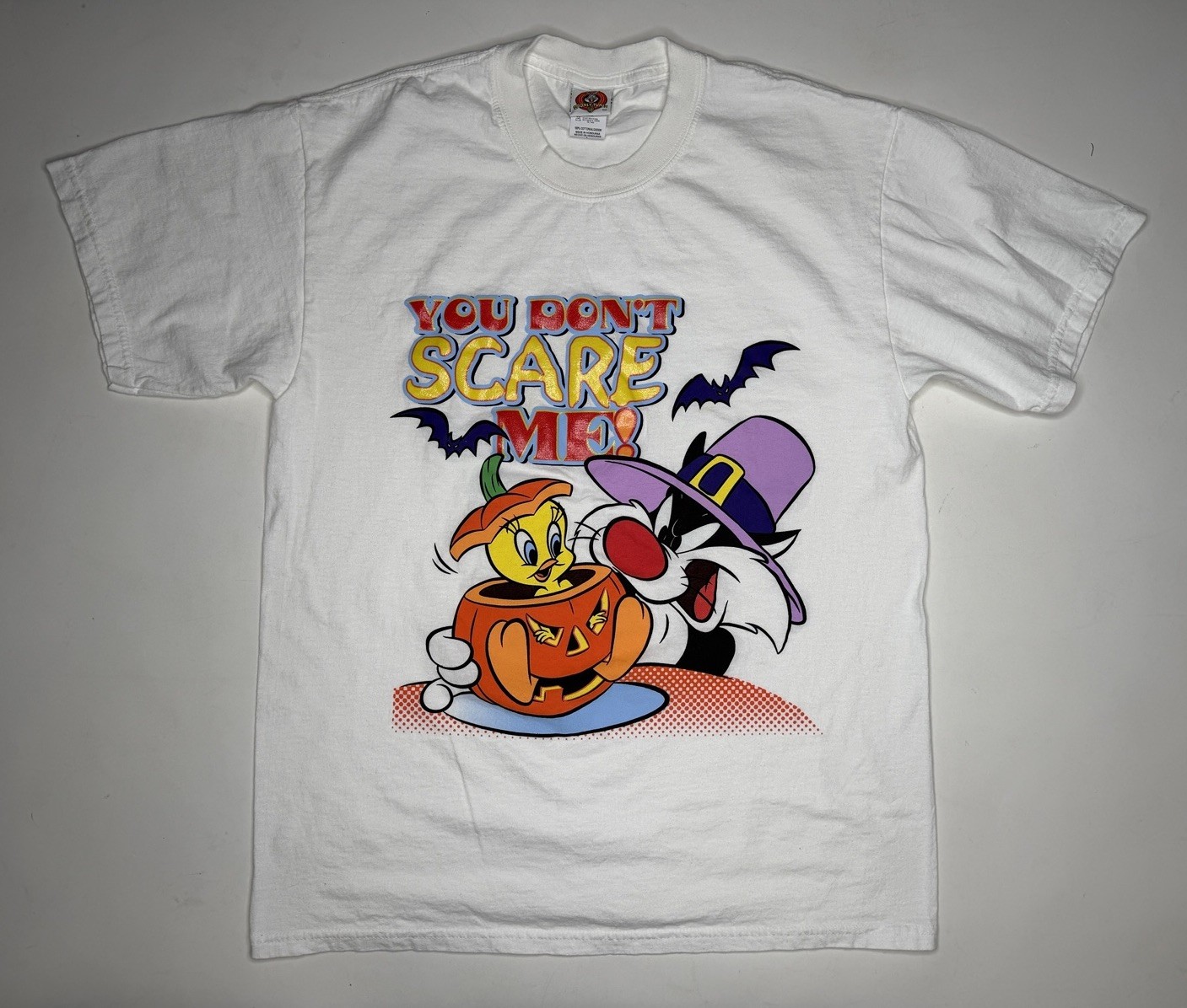 Vintage Looney Tunes Halloween Cartoon Tweety Sylvester Y2K T-Shirt | L