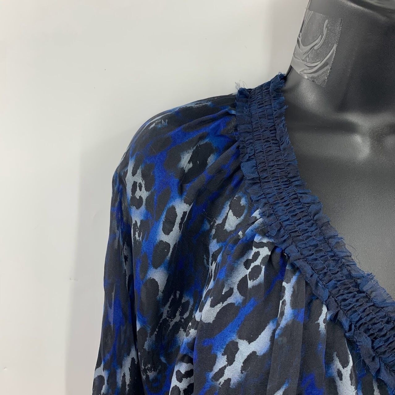 Ramy Brook Women’s Leopard 100% Silk Printed Bea Long Sleeve Top Size XXS