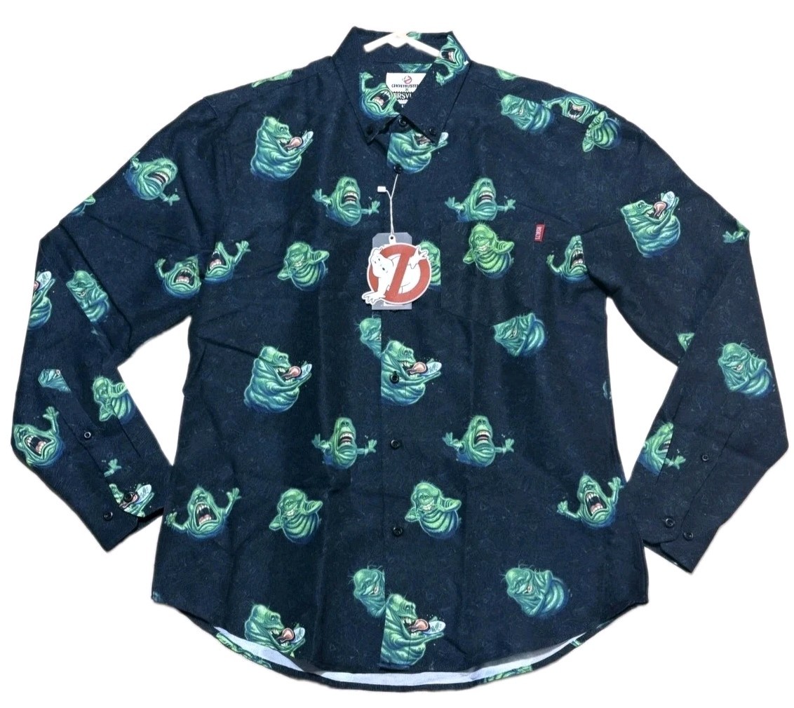 RSVLTS X Ghostbusters “”Slimer” Men’s Button Up Oxford Shirt Size 3XL NWT