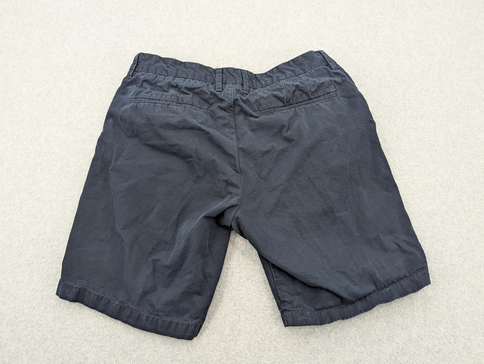 Asket The Shorts Mens 28 Organic Cotton Navy Blue Slim Fit Chino Preppy 8″ *READ