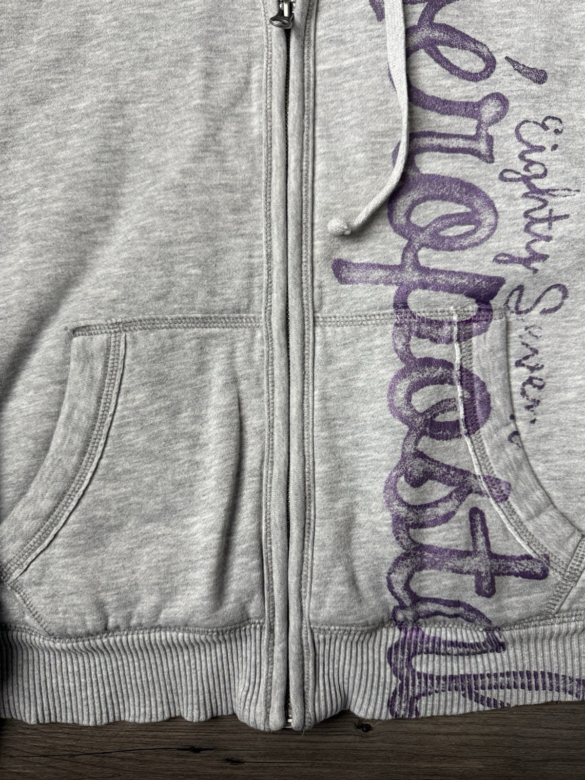Aéropostale Women’s XL Gray Full Zip Hooded Lined Hoodie w/ Pockets Logo