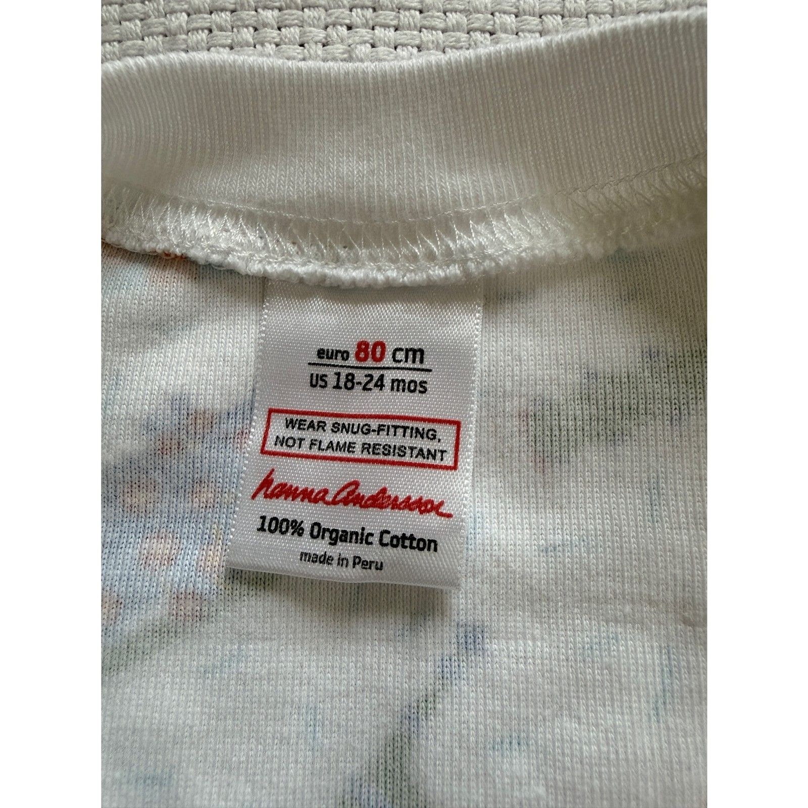 Hanna Andersson Organic Cotton Sleeper Pajamas 18-24 Months 80 cm Animal Print