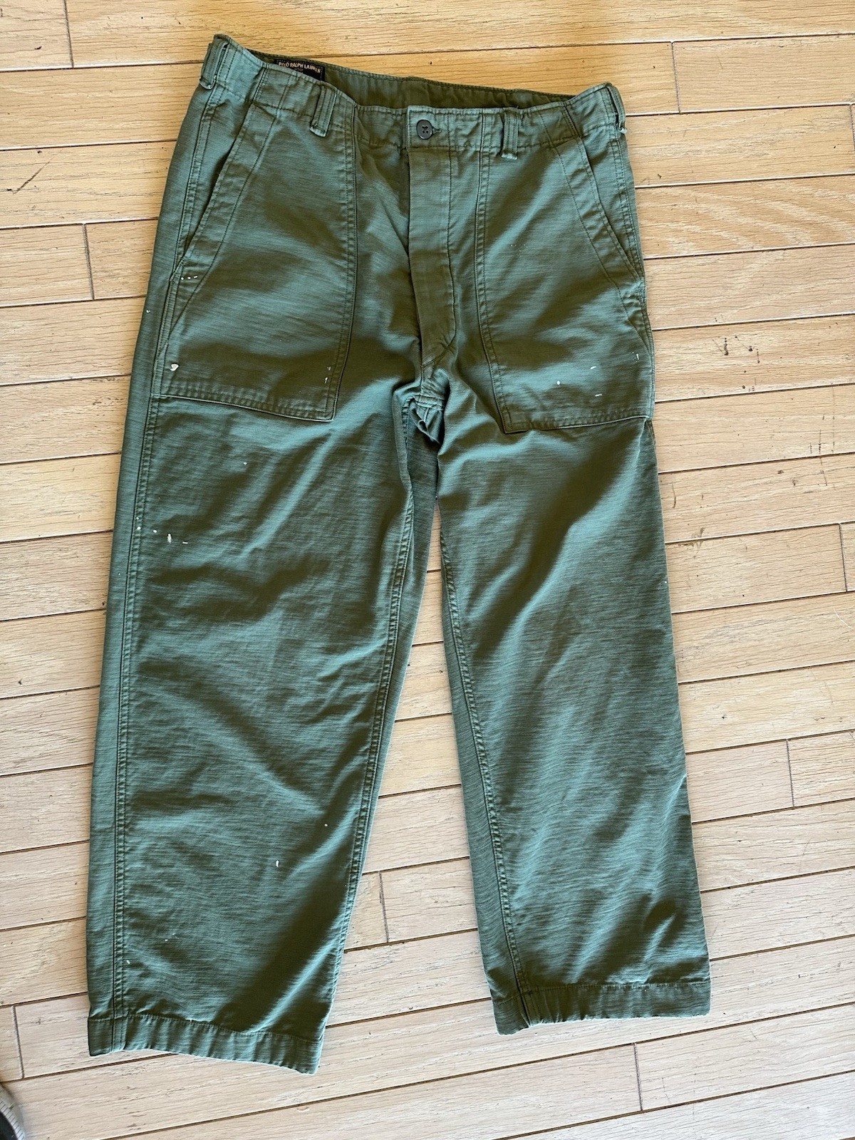 Polo Ralph Lauren 32×28” Fatigue Green Paint Splat Utility Pants 4be781j