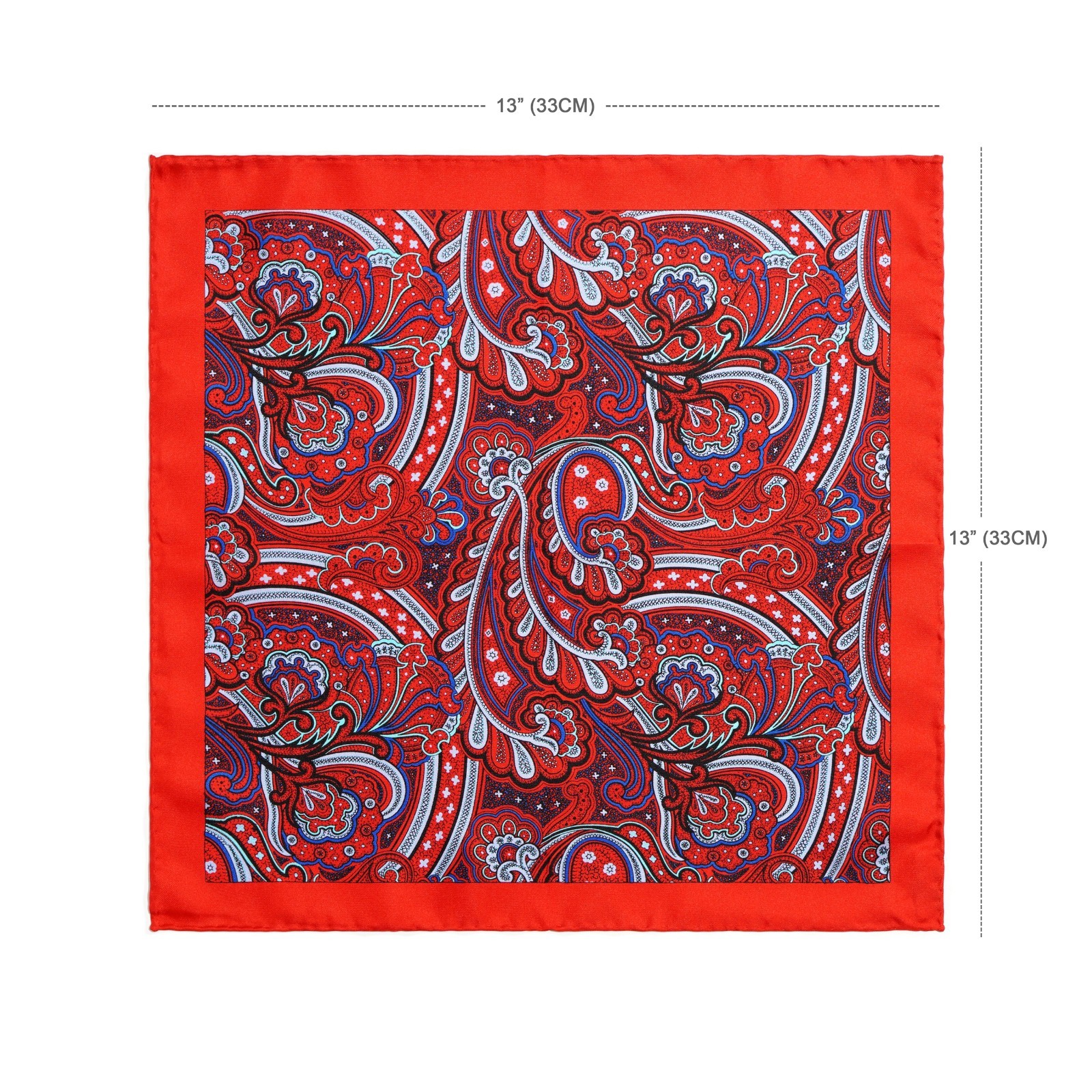 Men’s Silk Handkerchief Paisley Dot Pocket Square Suit Handkerchief 33cm 13in