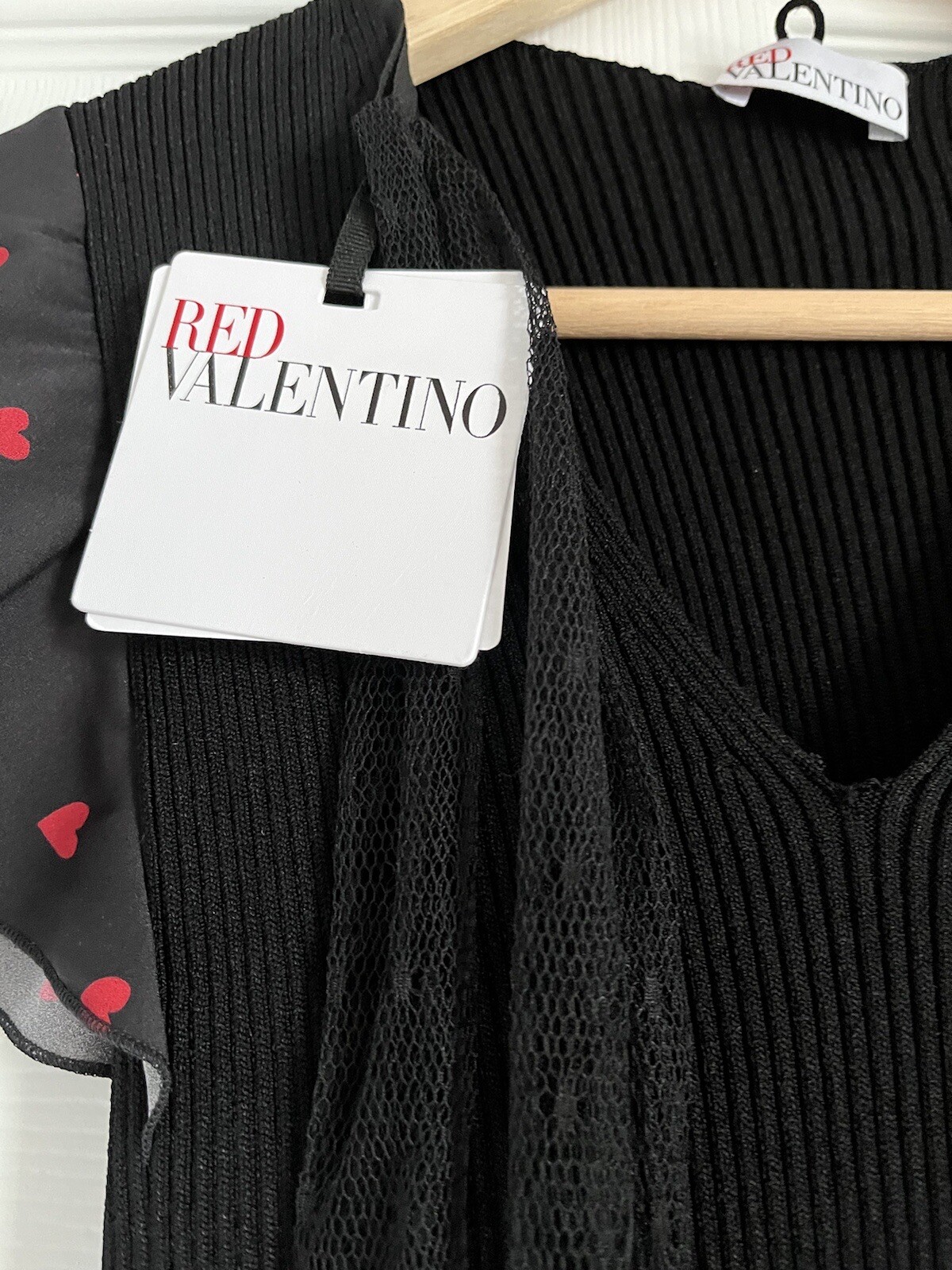 Red Valentino Black Ruffle Sleeve knit Dress size 8 (uk) IT 40 US 4 S new other
