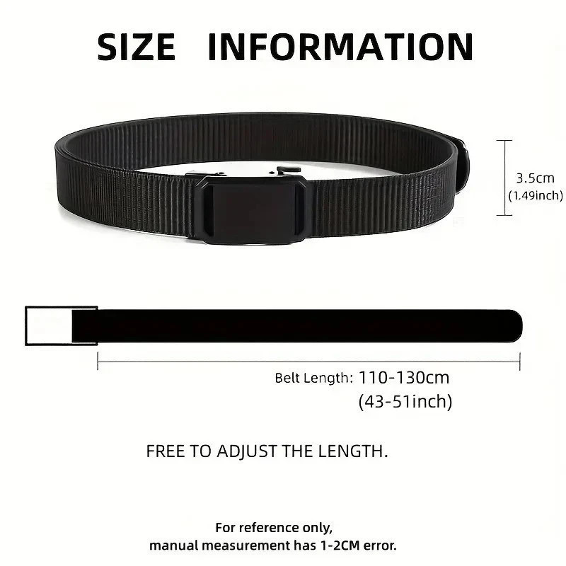 Mens Ratchet Belt Nylon Web Belts for with Automatic Slide Buckle Tactical Belt