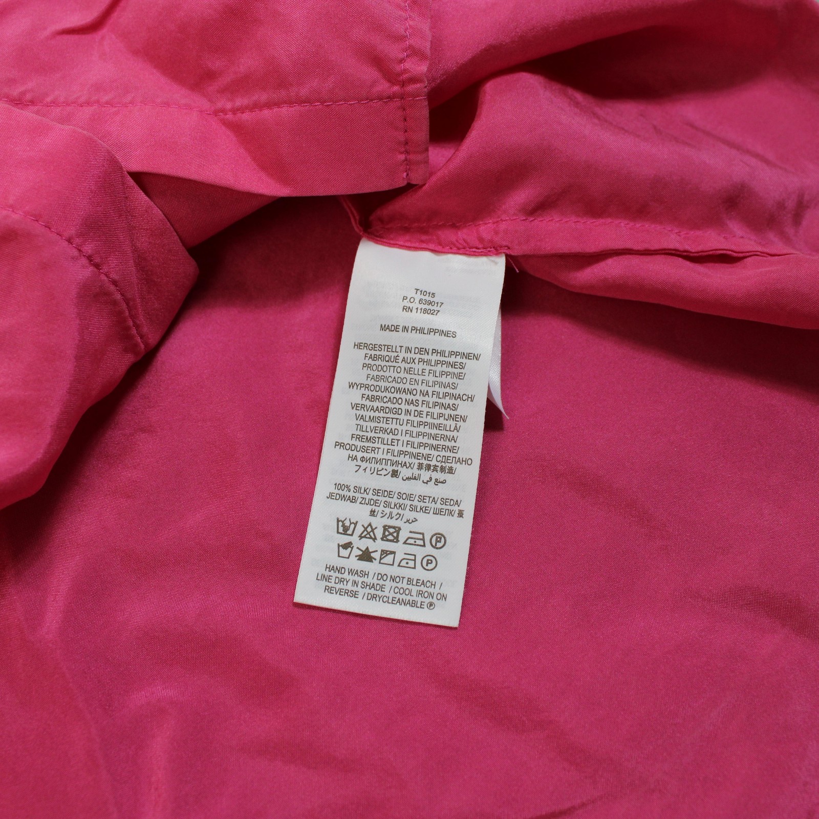 Boden Silk Shirt Women 10 US 14 UK Pink Tie Neck Button Long Sleeve Office Twee