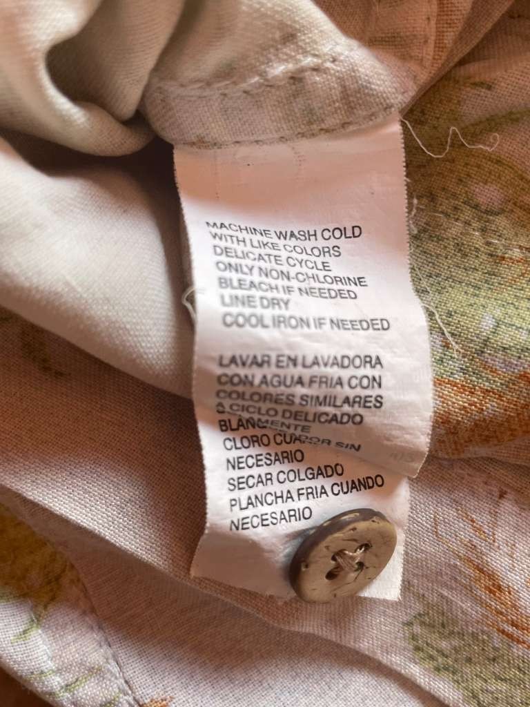 Ocean Pacific Men’s L 100% Silk Hawaiian Palm Tree Short Sleeve Shirt Cream
