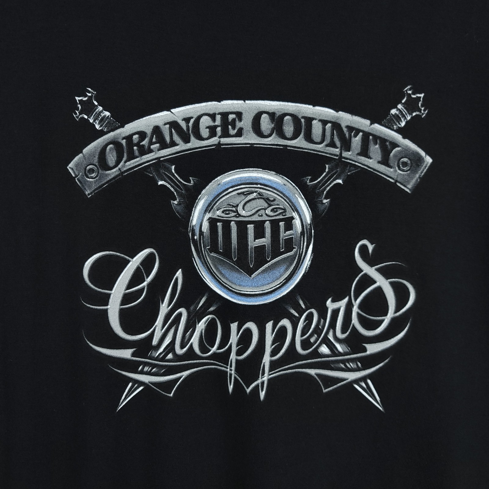 Orange County Choppers Shirt Mens 2XL Black Cotton Swords Motorcycle Biker