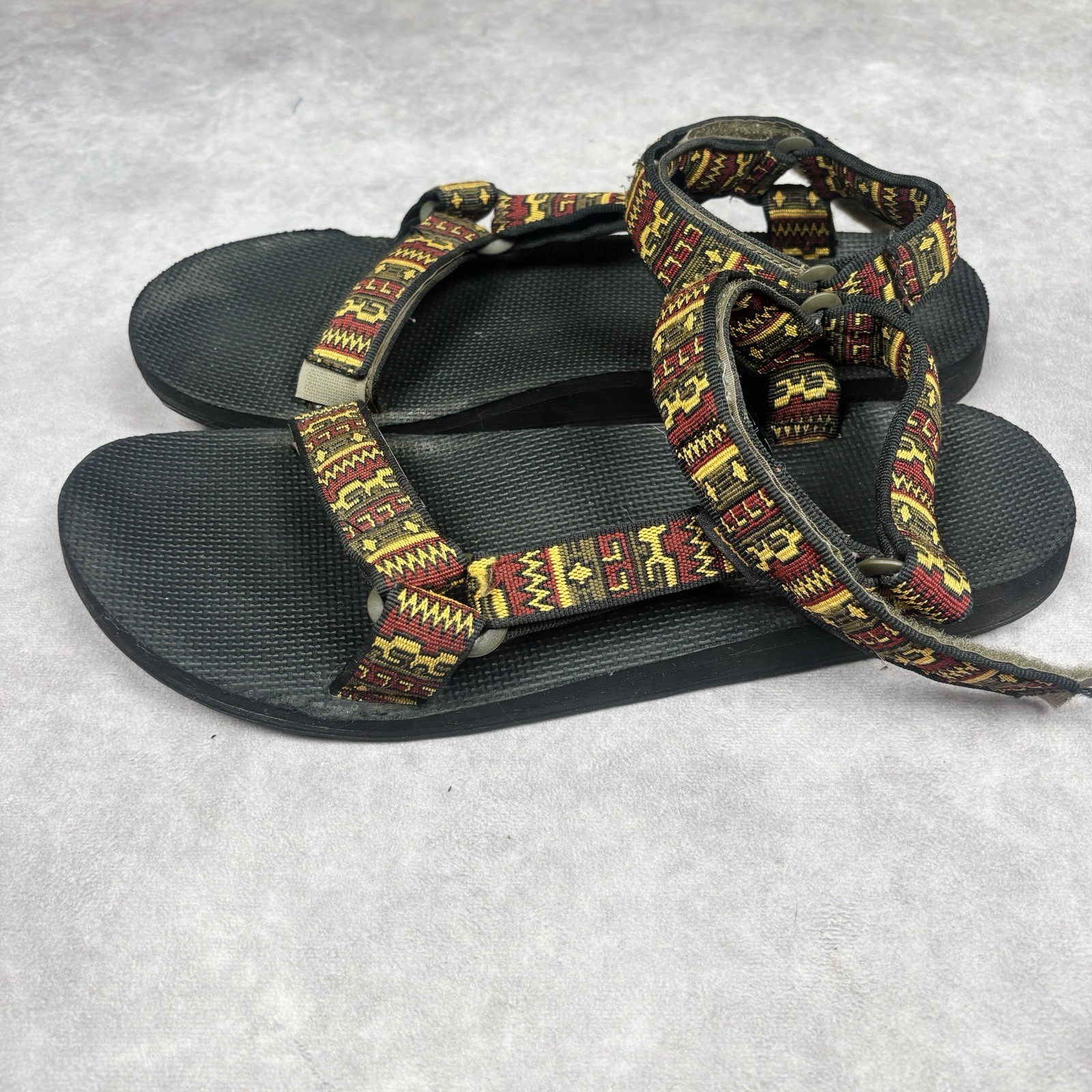 Lot of 2 Teva Men’s Original Universal Blue Red Green Hiking Sandals Sz 13
