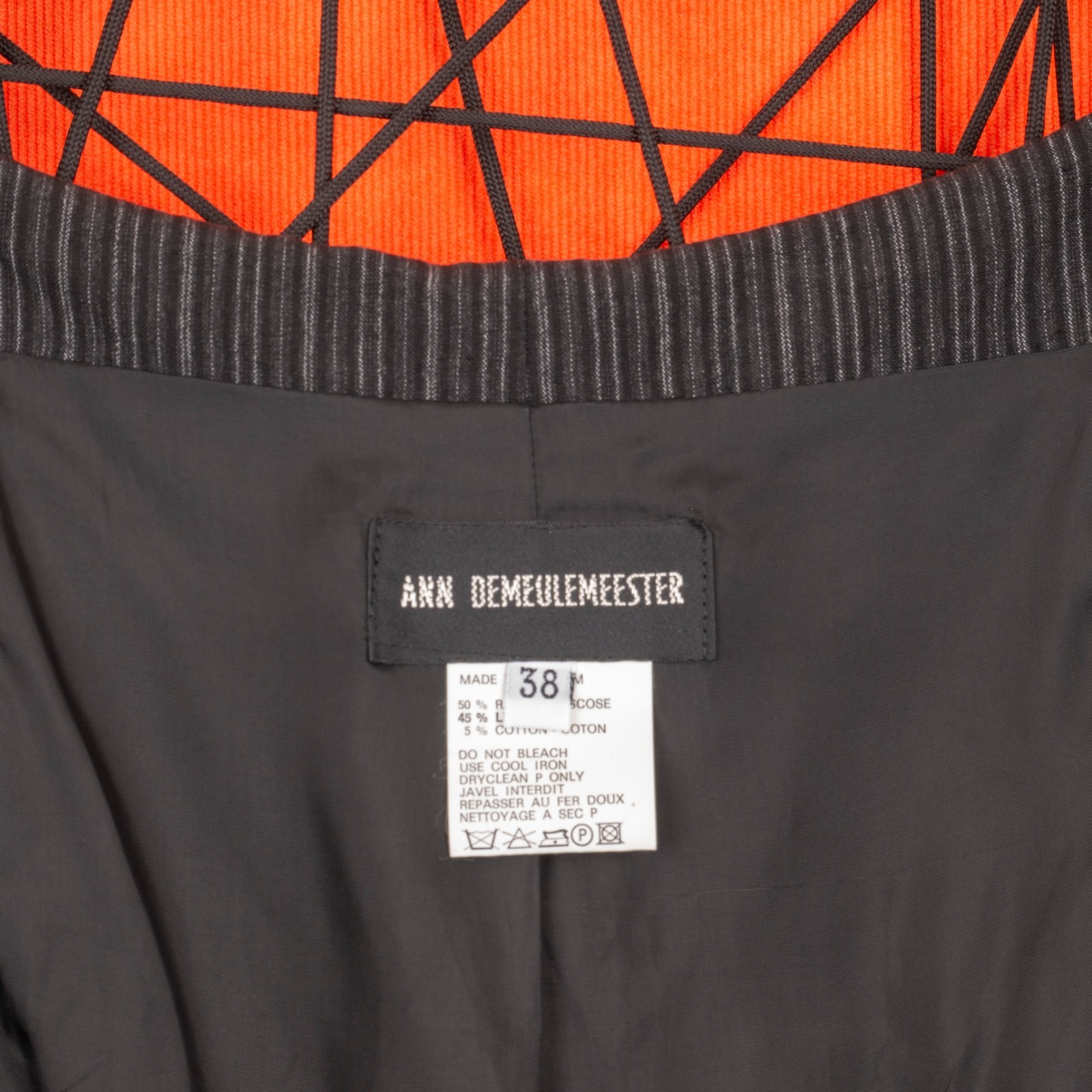 Ann Demeulemeester Gray Pinstripe Deconstructed Trench Vest Dress Cardigan 38 M