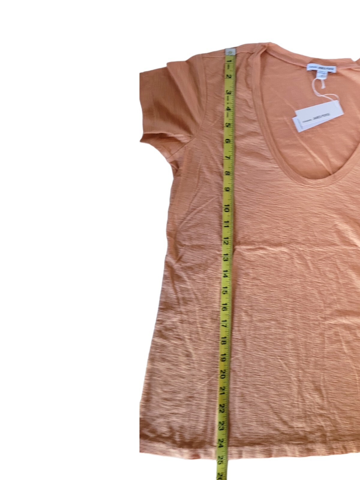 Standard James Perse Womens T-Shirt Deep U-Neck Villa Size 2(M) Peach Tee NEW