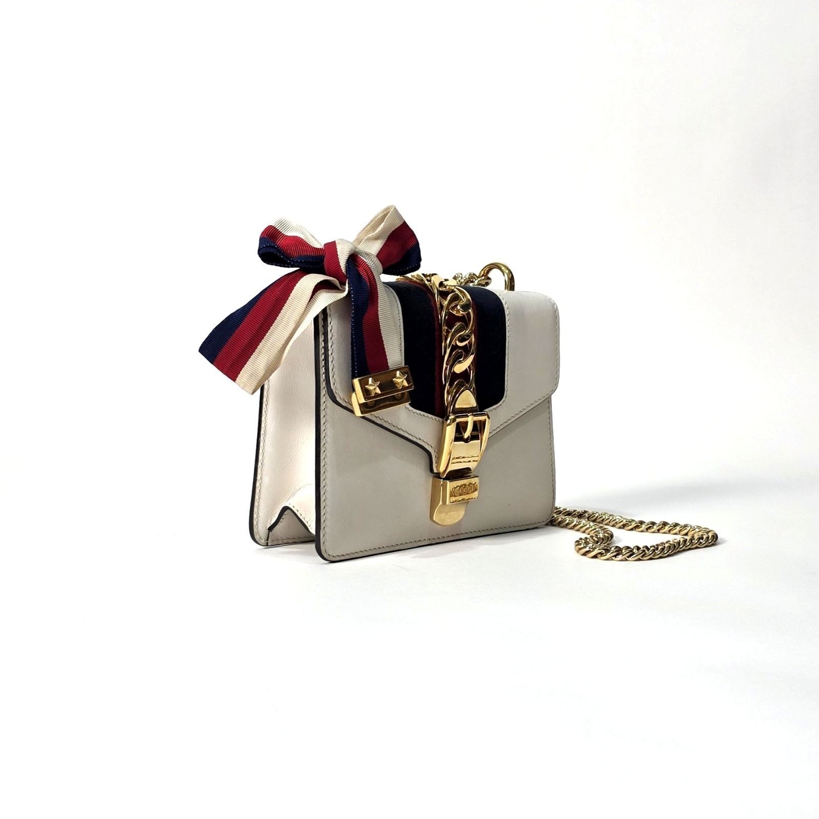 Gucci Slyvie Off White Flap Bag 19x13x6cm Serial number: 431666493075
