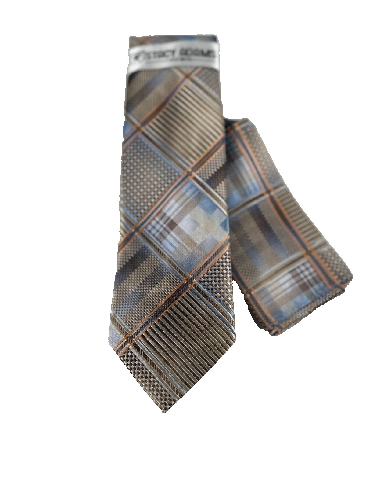 Stacy Adams Men’s Tie Hanky Beige Melon Powder Blue Hand Made 3.25 Inches Wide