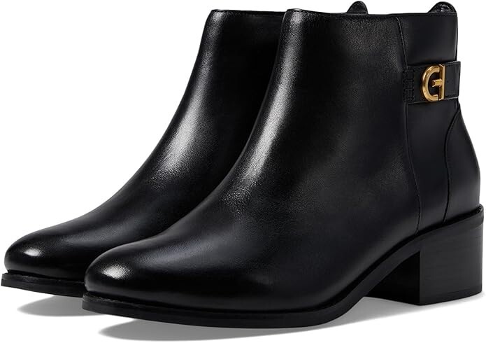 Cole Haan Women’s Holis Buckle Ankle Boot Black Leather