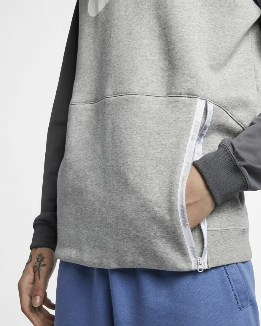 Nike Men´s Pullover Fleece Zip Pocket Sweatshirt M Gray BV4929
