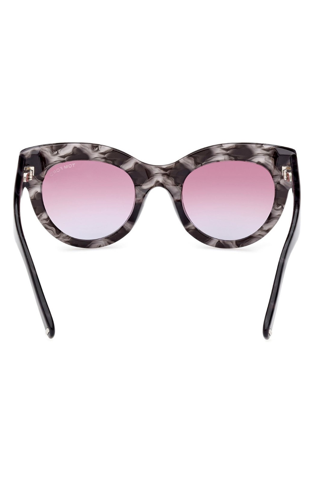 Tom Ford Lucilla Cat Eye Sunglasses Gray Marbled Frame Pink Gradient UV400
