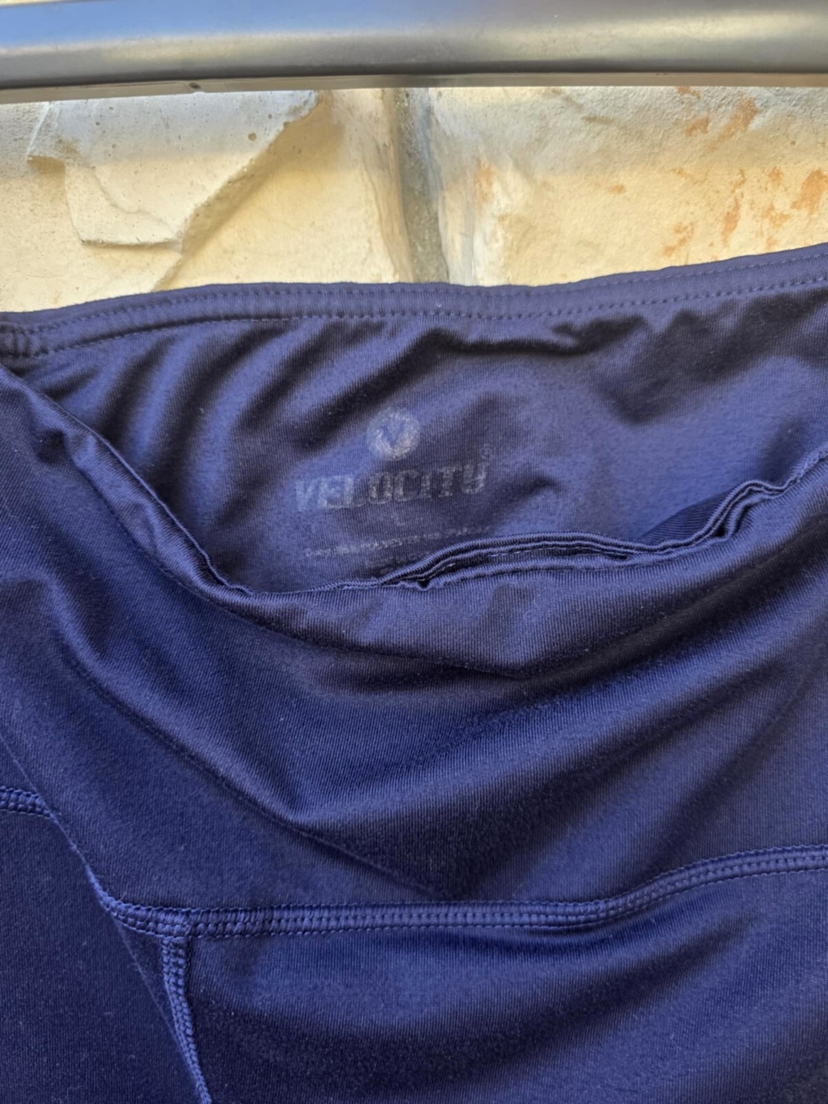 VELOCITY Blue Leggings Capri Calf Length Exercise Work Out Running Large