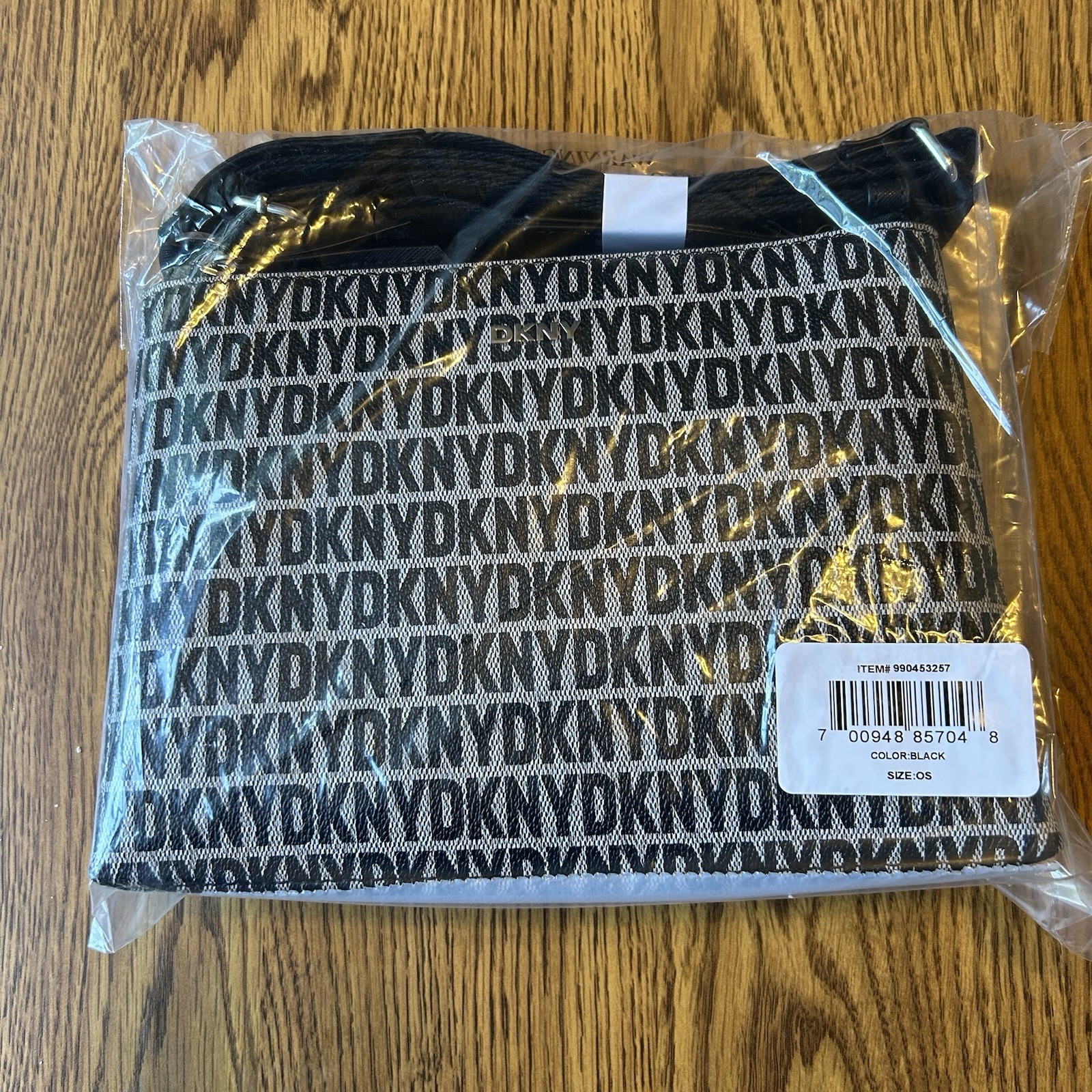New DKNY Logo Crossbody Bag In Black Monogram