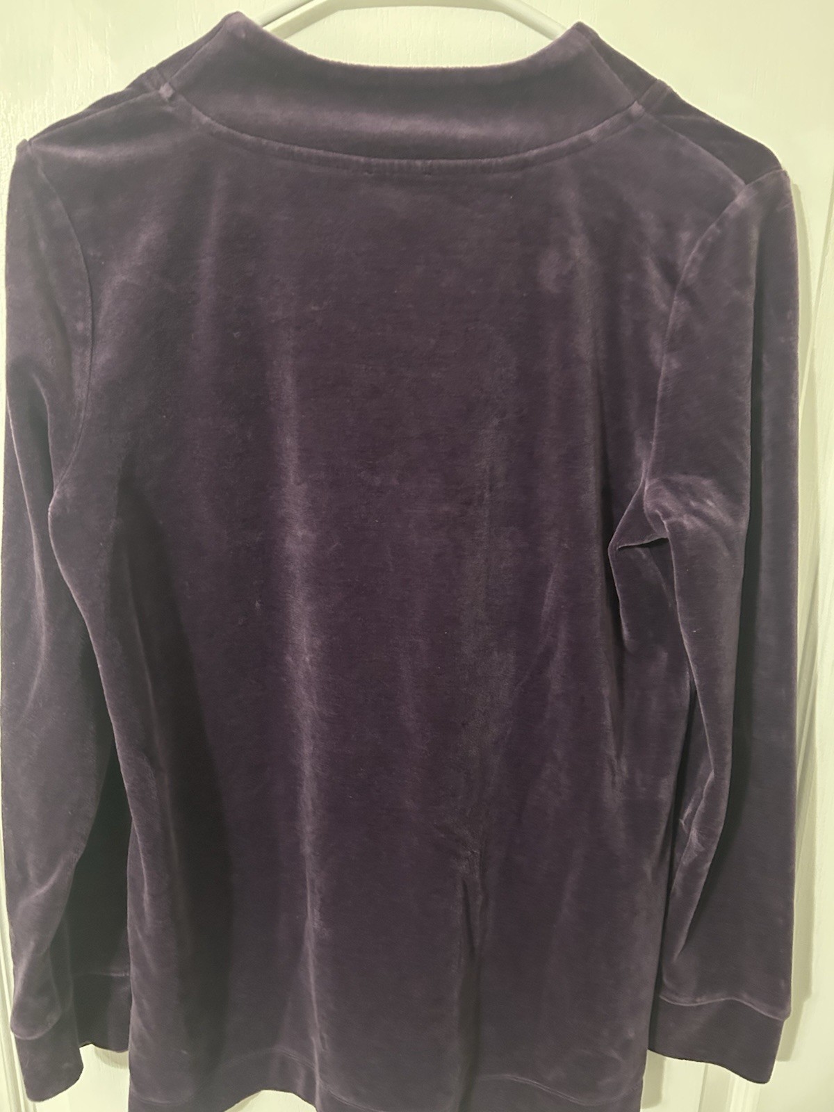 Talbots Purple Velvet V-Neck Long Sleeve Pullover Top, Women’s Size S