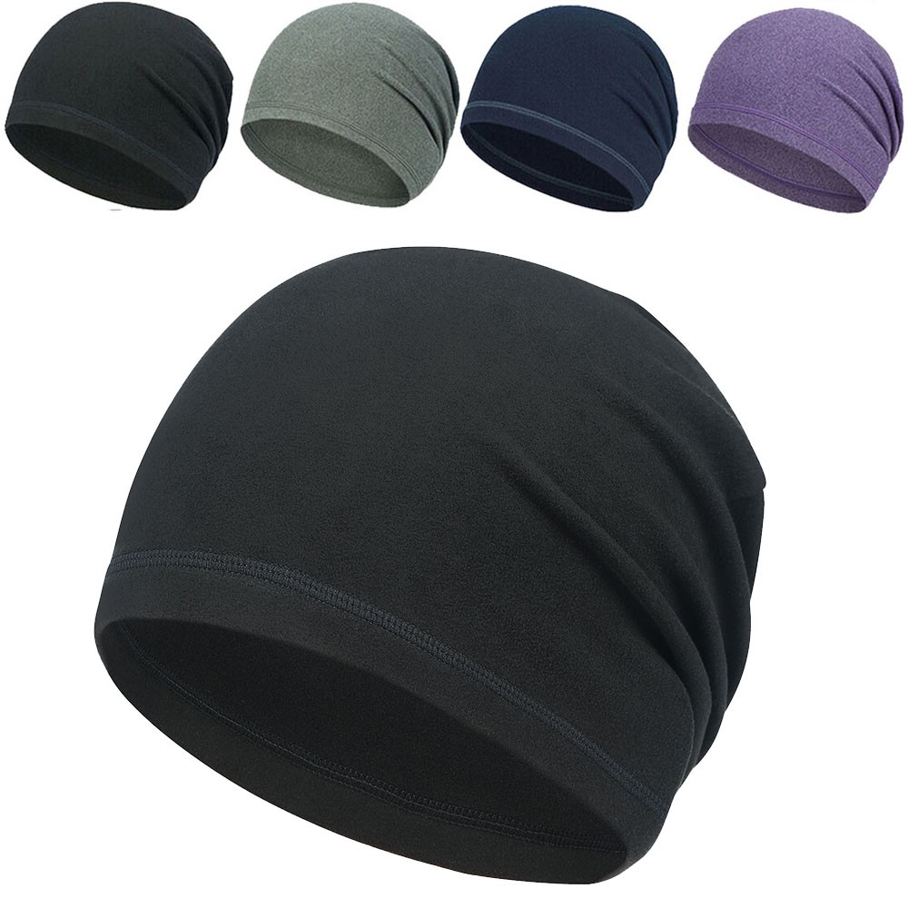 Skull Cap for Men Women Thin Fleece Beanie Cap Helmet Liner Sleep Hats Windproof