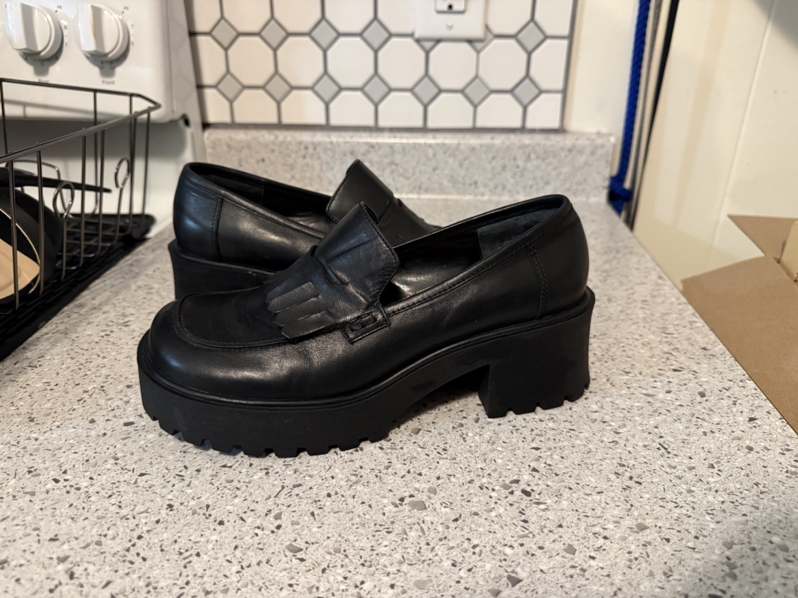 Mudd Brown Chunky Heeled Platform Loafers Vintage 90s Y2K Size 7 Women