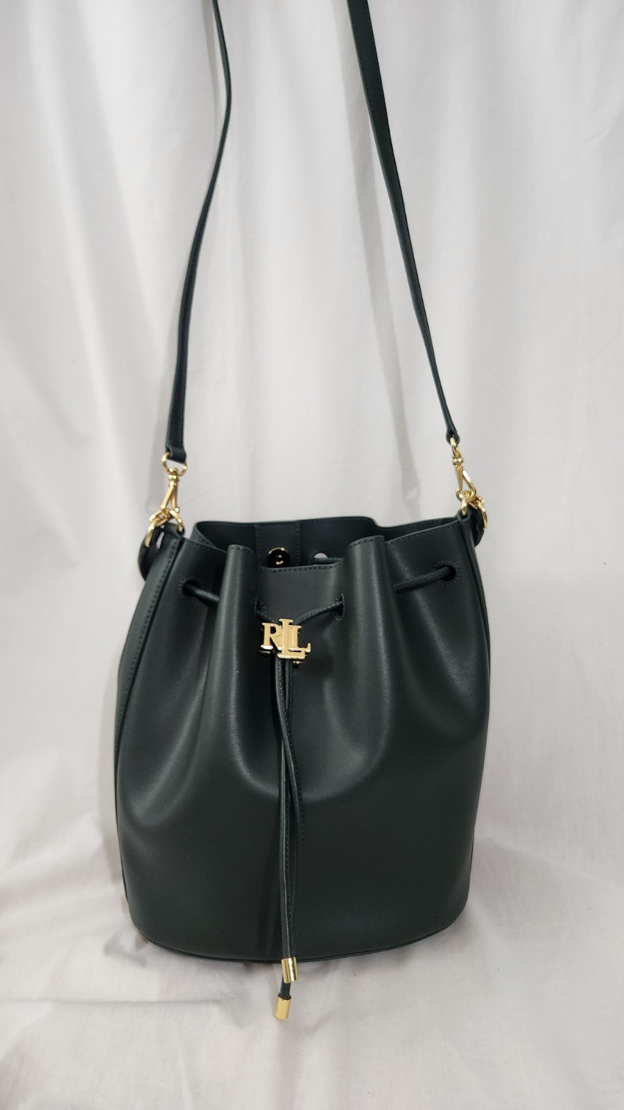Lauren Ralph Lauren Andie Medium Leather Women’s Tote Bag Green New Without Tags