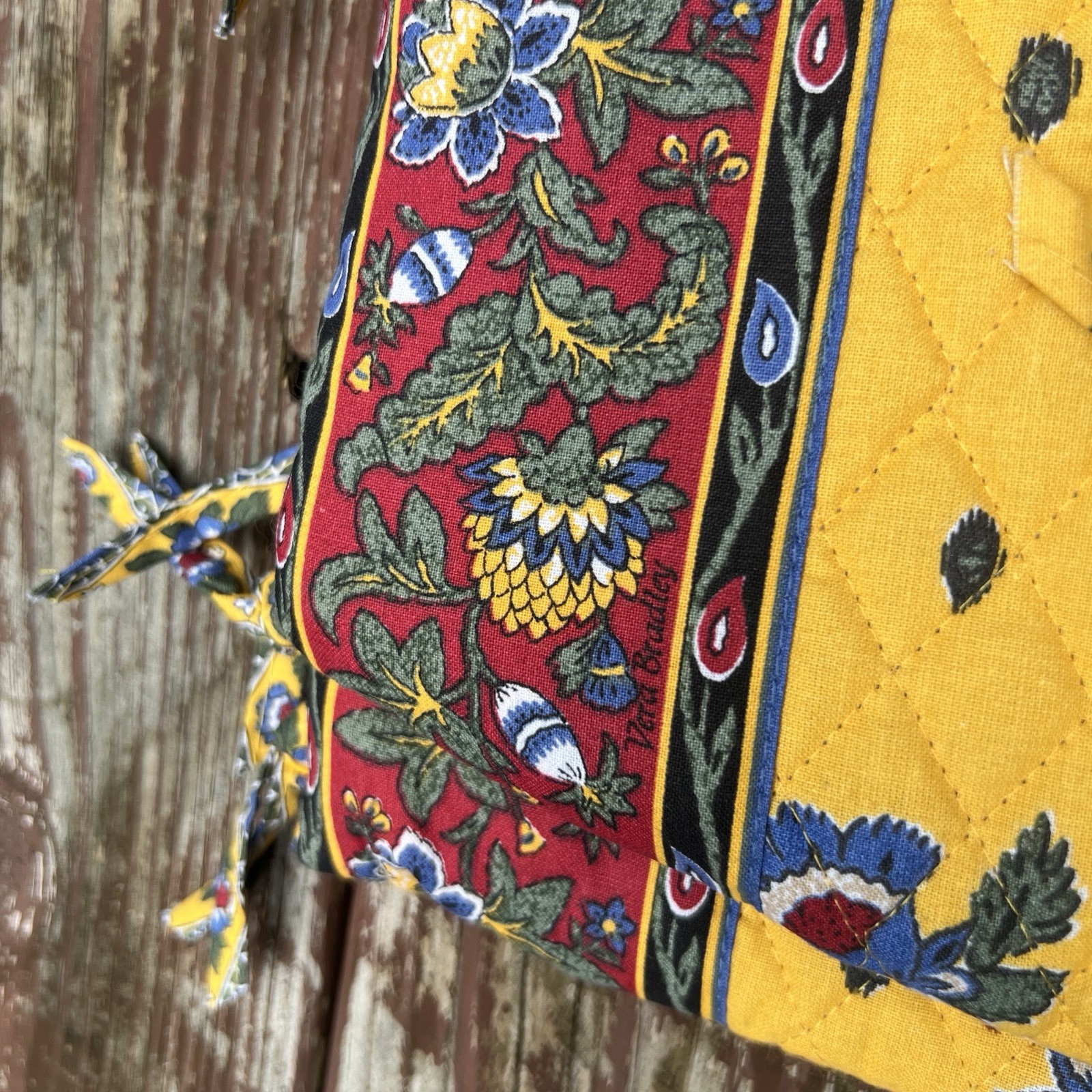 Vera Bradley 100% Cotton Feminine Floral French Yellow Hanging Organizer USA