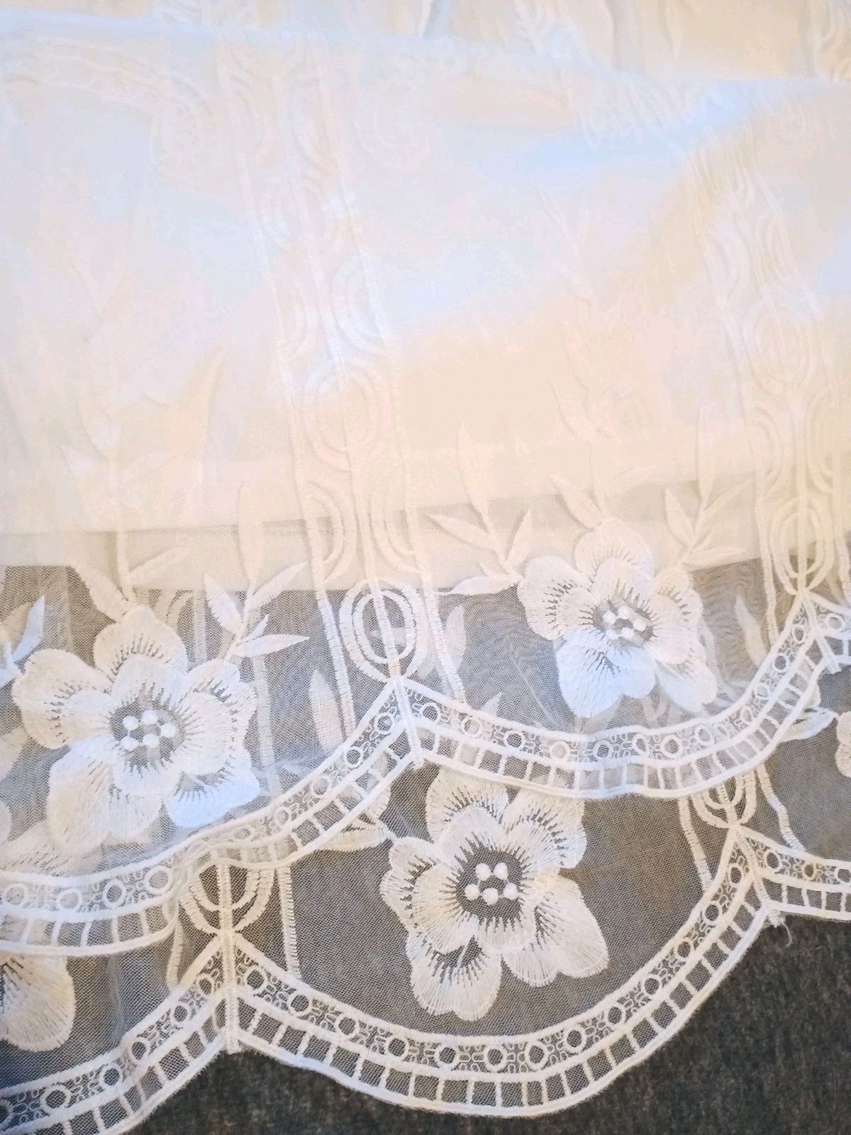 Lace cotton/ poly wedding dress long sleeve. Sz S