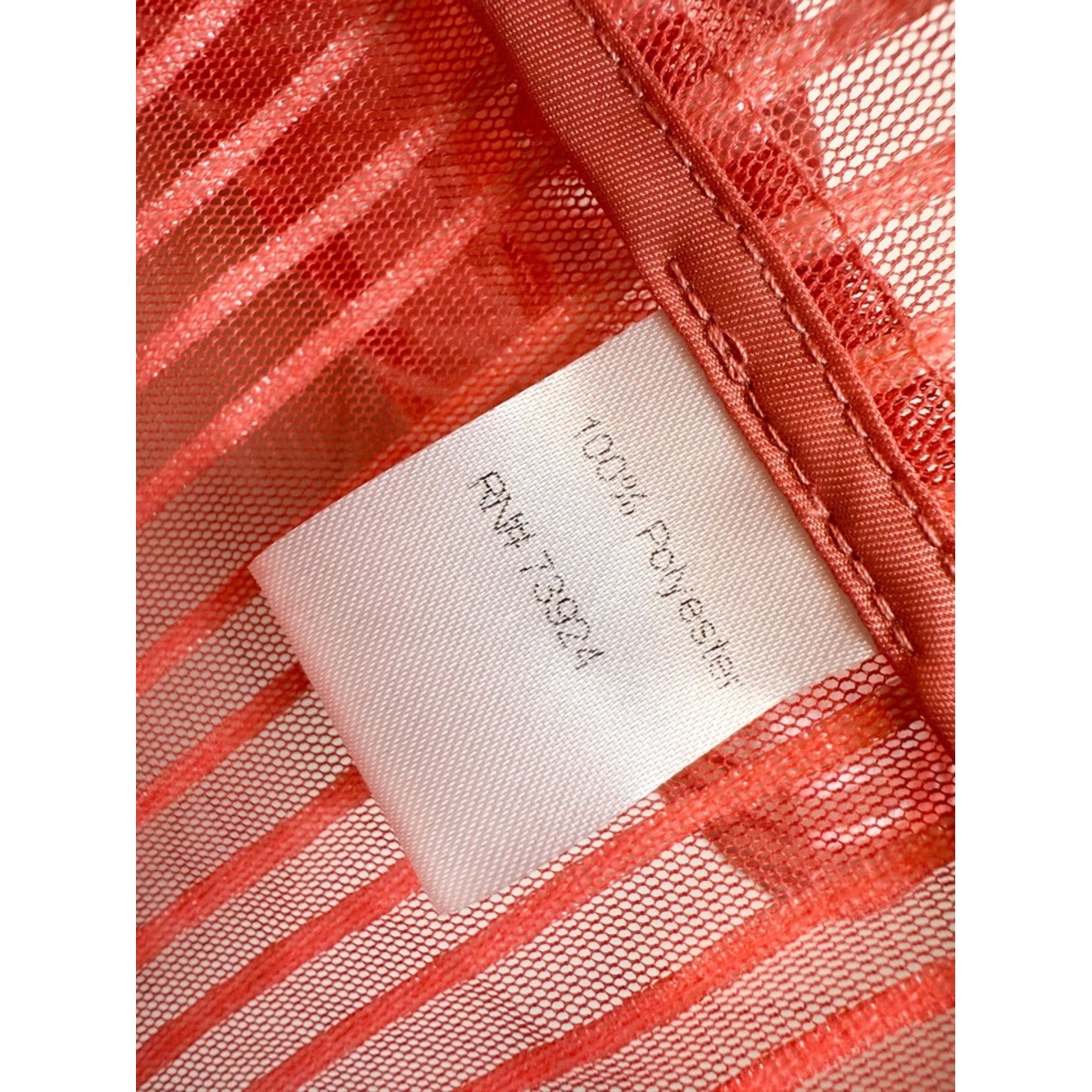 Ming Wang Sheer Stripe Open Front Jacket Topper Coral Size XS