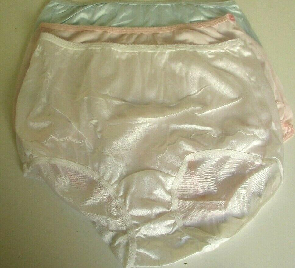 3 Dixie Belle by Velrose Full cut Briefs Style 719 White Pink and Blue Size 14