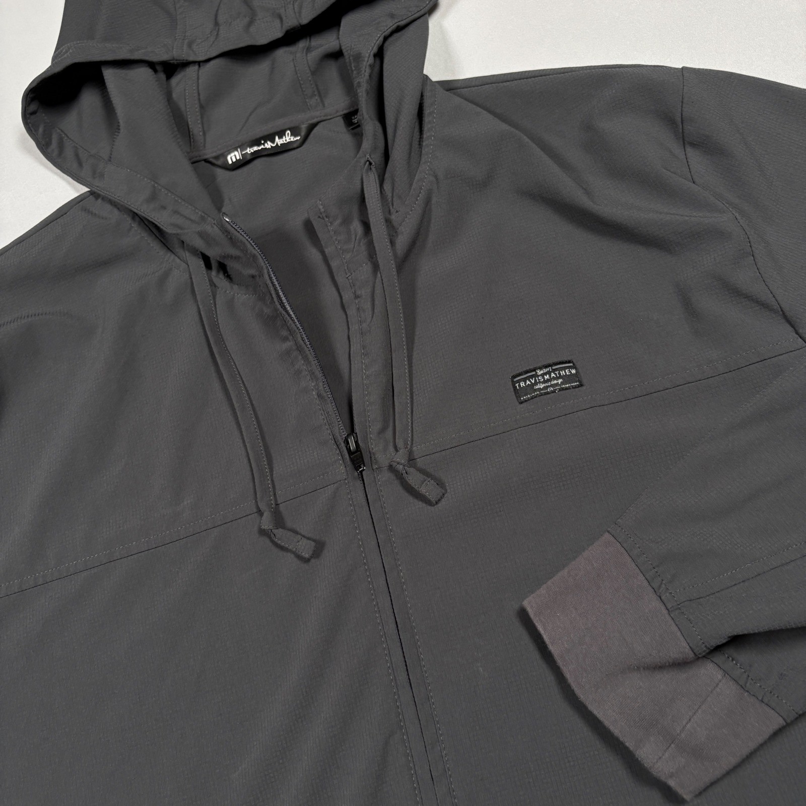 TravisMathew Full Zip Hoodie Jacket Mens XXXL Gray Lightweight Performance Golf