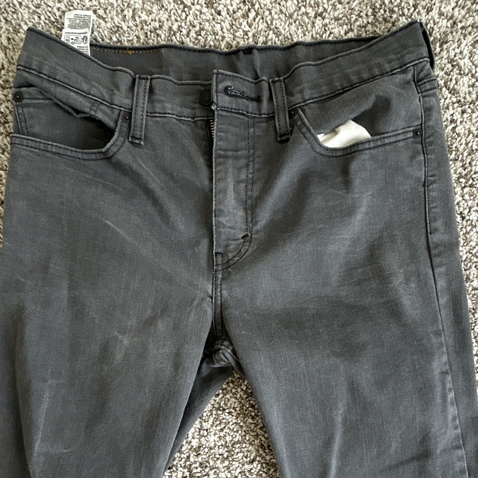 Levi’s Men’s Slim Skinny Fit Gray Dark Wash Denim Jeans Low Rise 5-Pocket