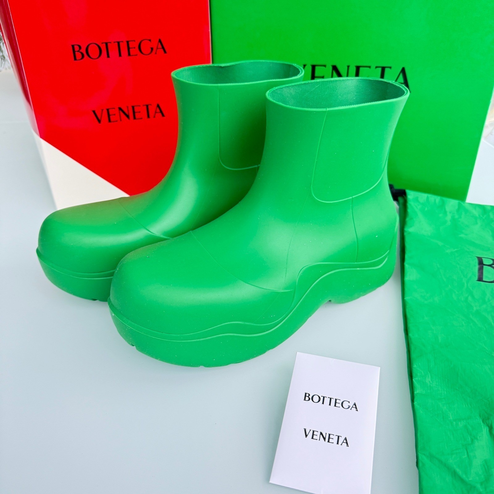 Bottega Veneta 640043 Men’s Green Puddle Ankle Boots, 44