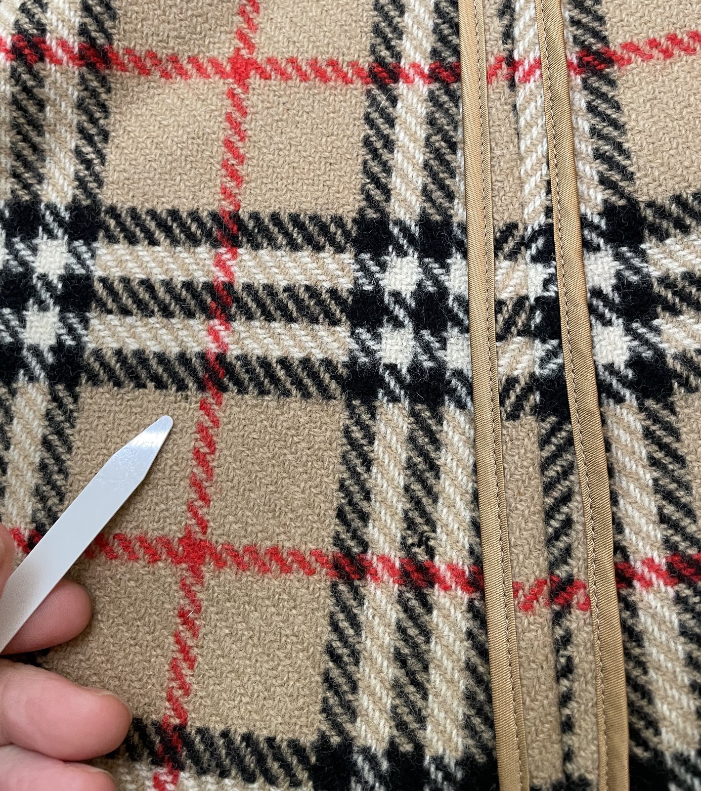 VTG Burberry’s Nova Check Trench Coat Lining + Collar ONLY S M L Wool Zip In Out