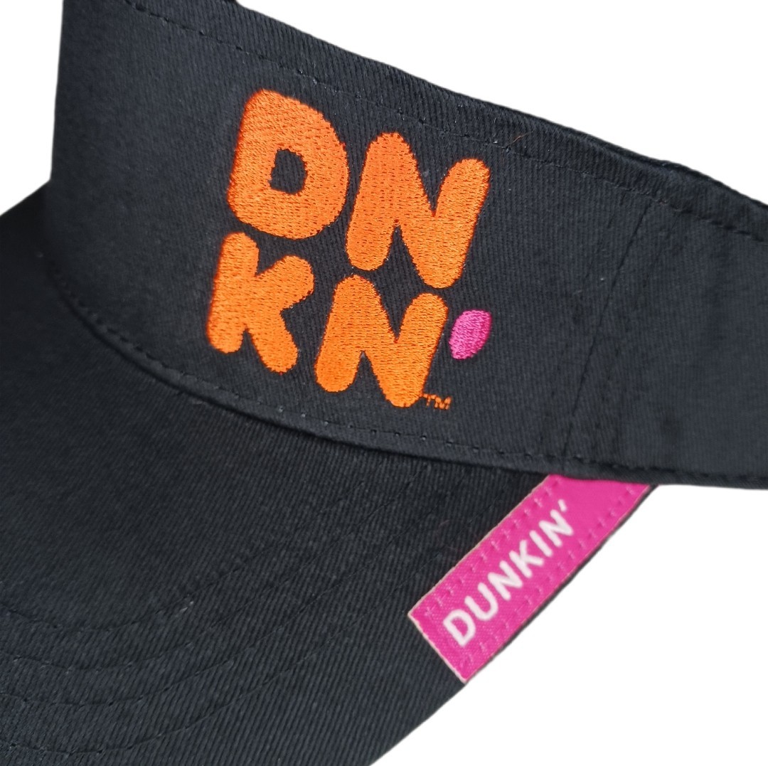 Dunkin’ Donuts Black Work Visor Hook And Loop Adjustable DNKN’ Logo Lot Of 2