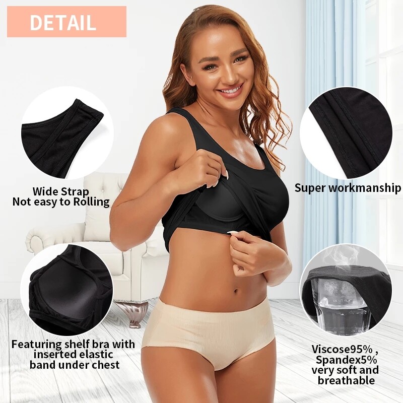 Women Slimming Cami Padded with Built-in Bra Vest Tank Top Body Shaper Shapewear