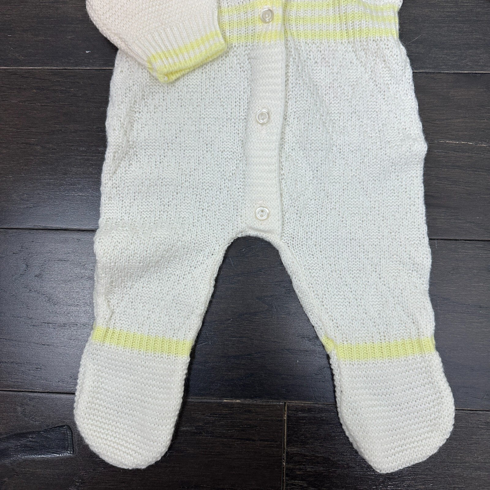 Vtg 70s Cradleknit Jumper Gender Neutral Cream Bodysuit Long Sleeve Soft Romper