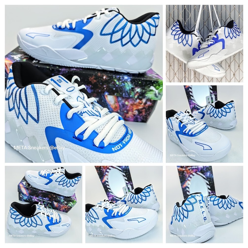 Puma MB.01 US 15 Men’s White Blue Black Basketball LaMelo Ball 376941 11 New