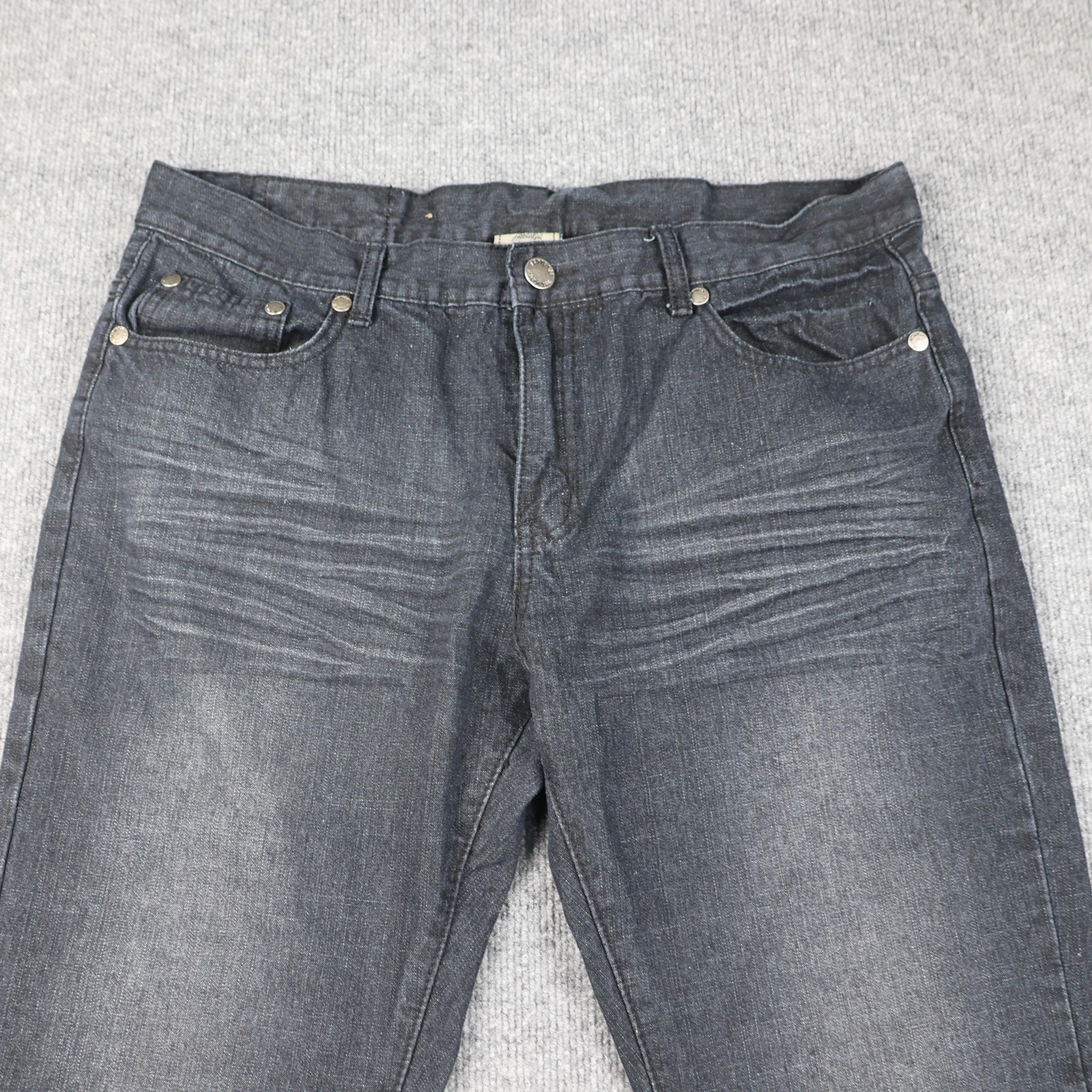 Indigo 30 Jeans Mens 38×32 Blue Straight Leg Denim Zip Fly Cotton Blend