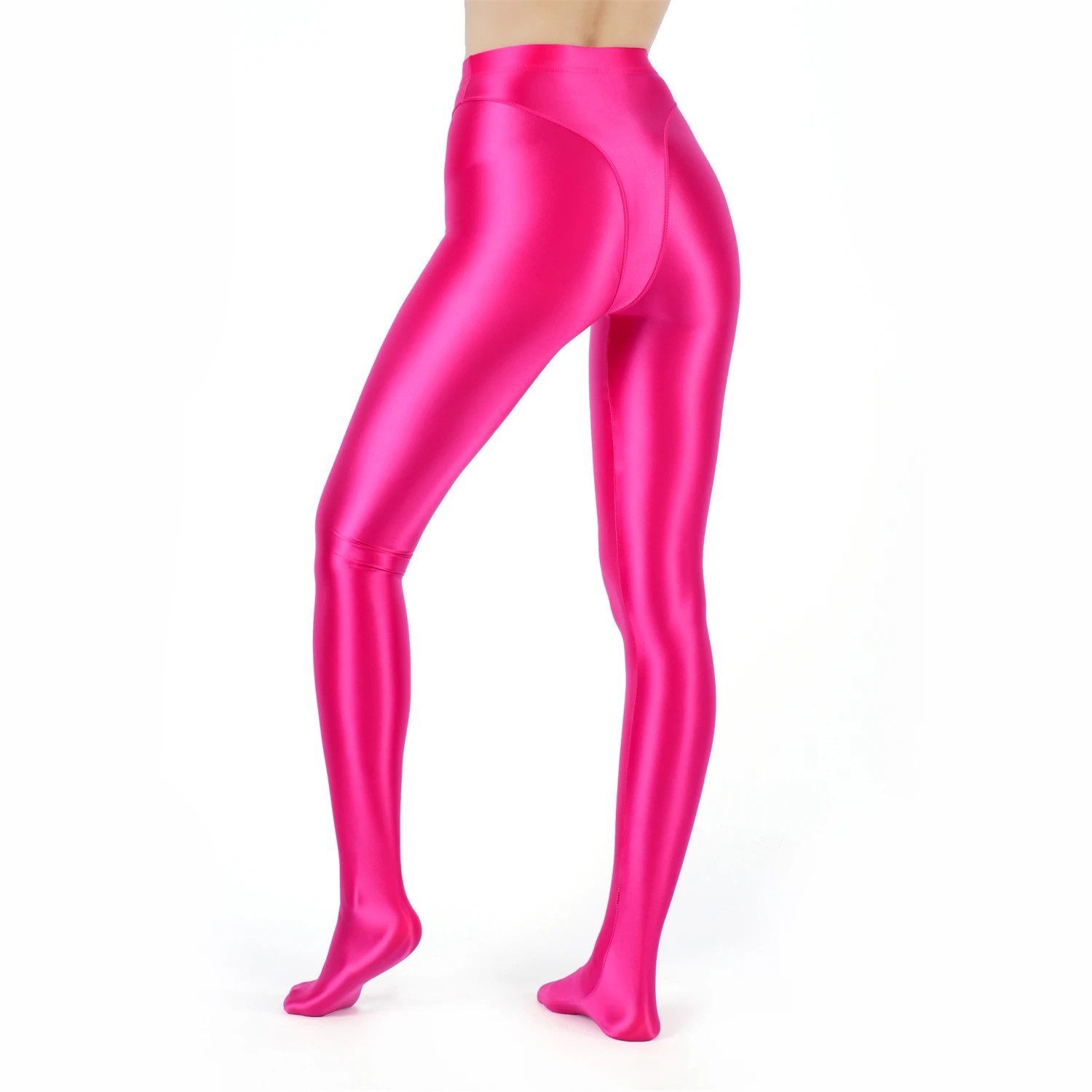 Opaque Elastic High Waist Tight Shiny Oil Glossy Pantyhose Yoga Dance Stockings