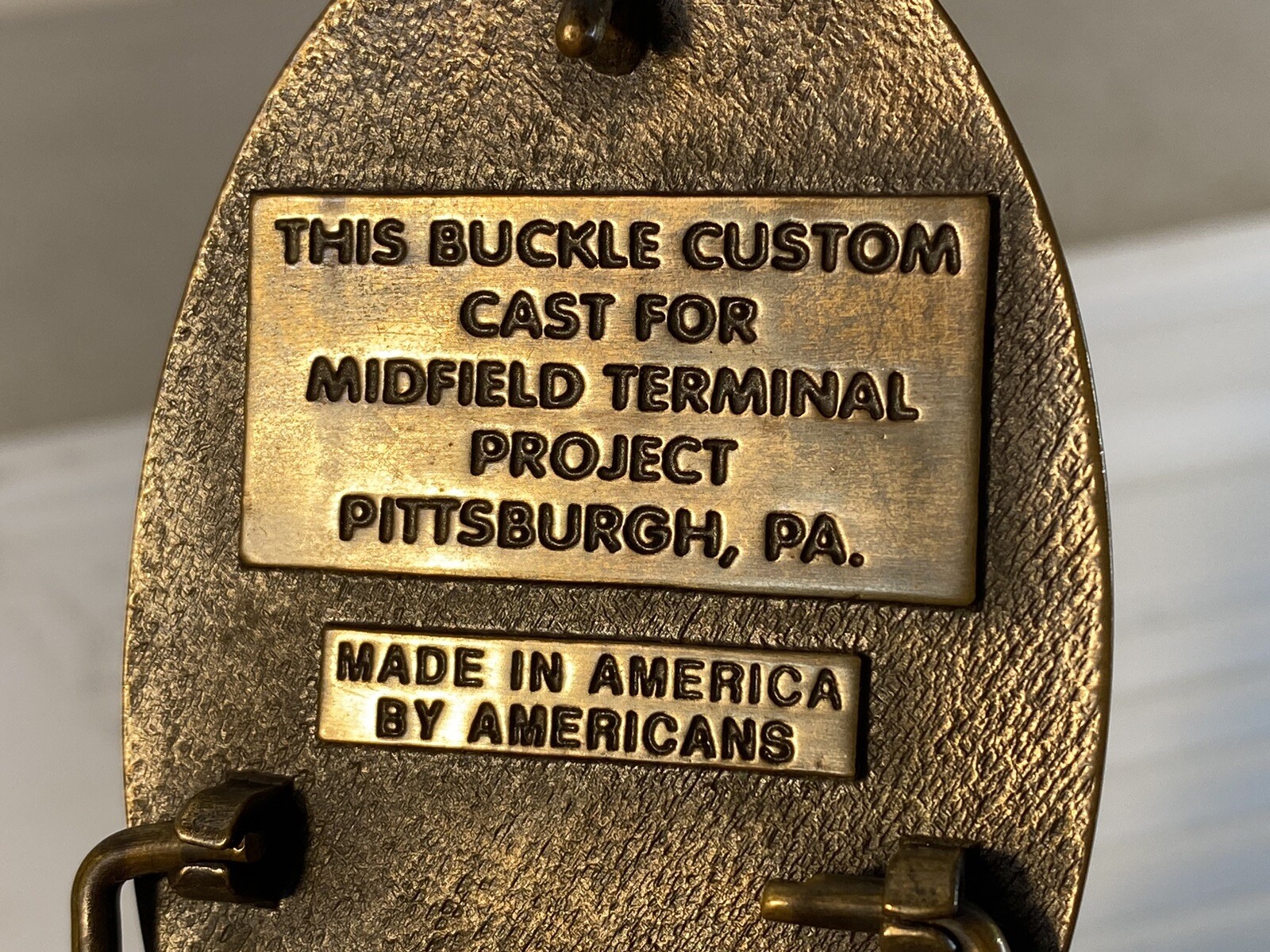 Commissioners Safety Award Midfield Terminal Project Belt Buckle Plate 39E88