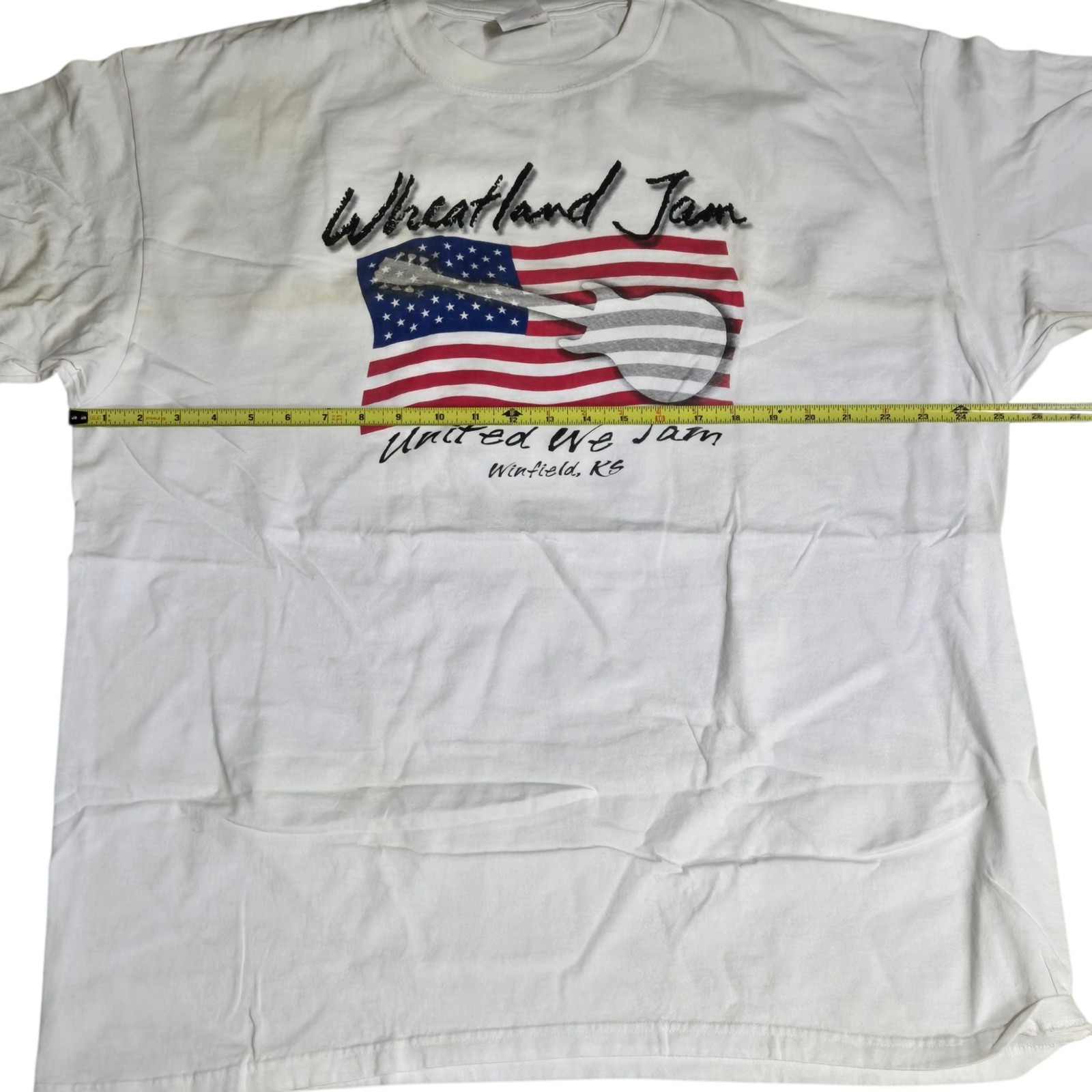 Wheatland Jam 2002 Graphic T Shirt White 2X Winfield KS Music Festival Vintage