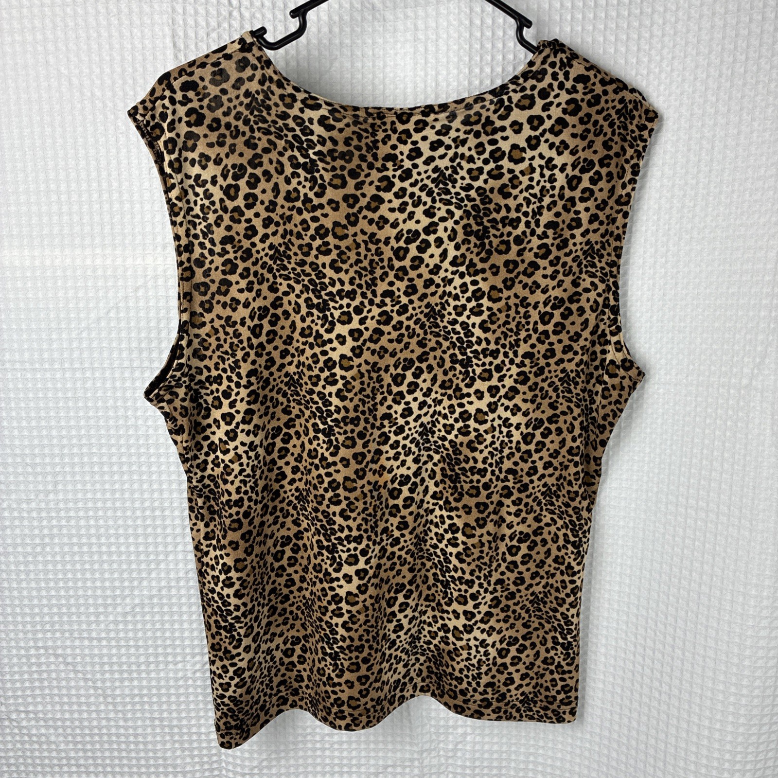 Vintage Leopard Print Tank L Stretch 90s Mob Wife Cheetah Retro Streetwear Shirt