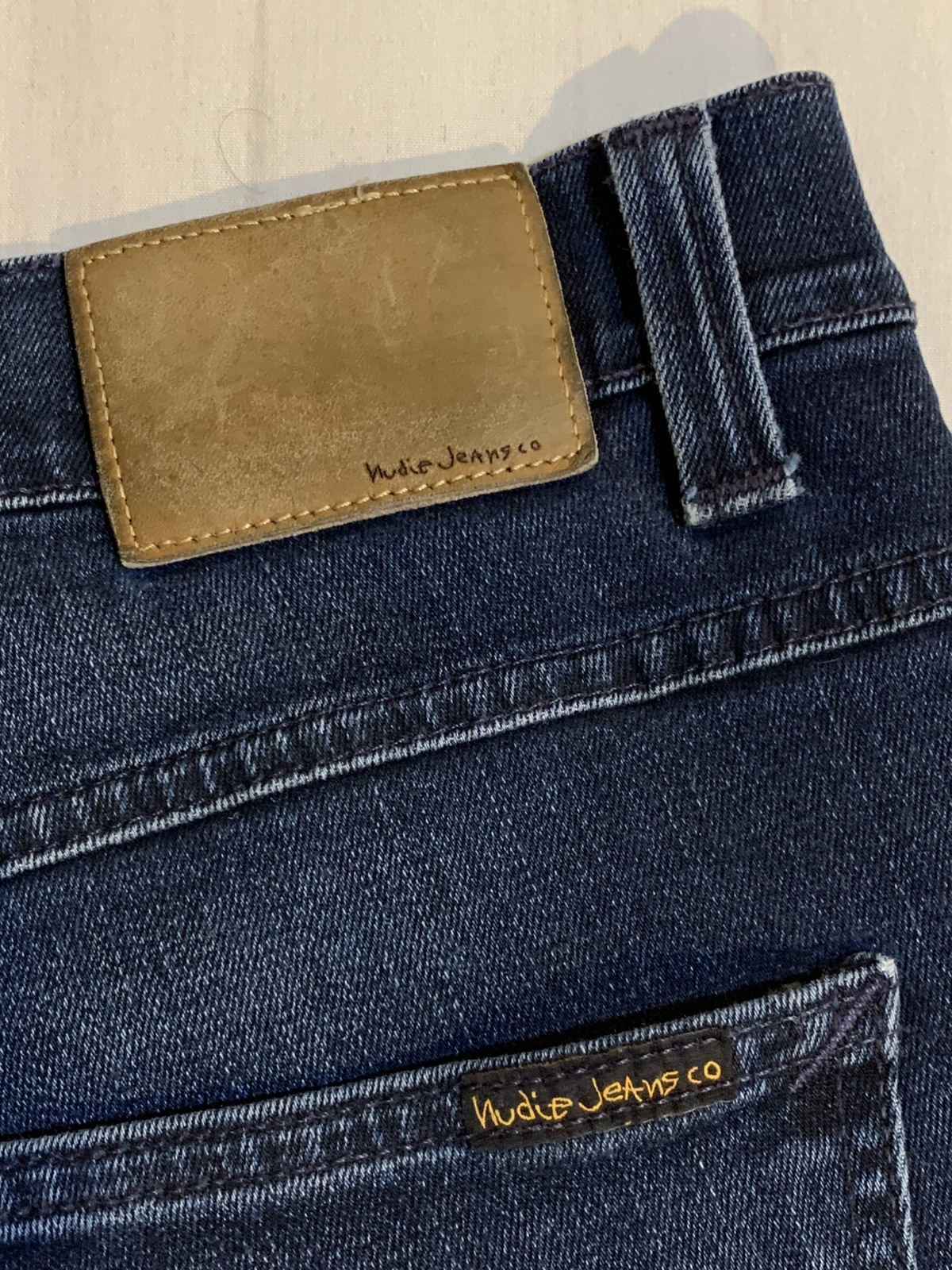 Nudie Jeans Co, Lean Dean, Deep Sparkle, 98% Cotton 2% Elastane, Size 34 x 34.