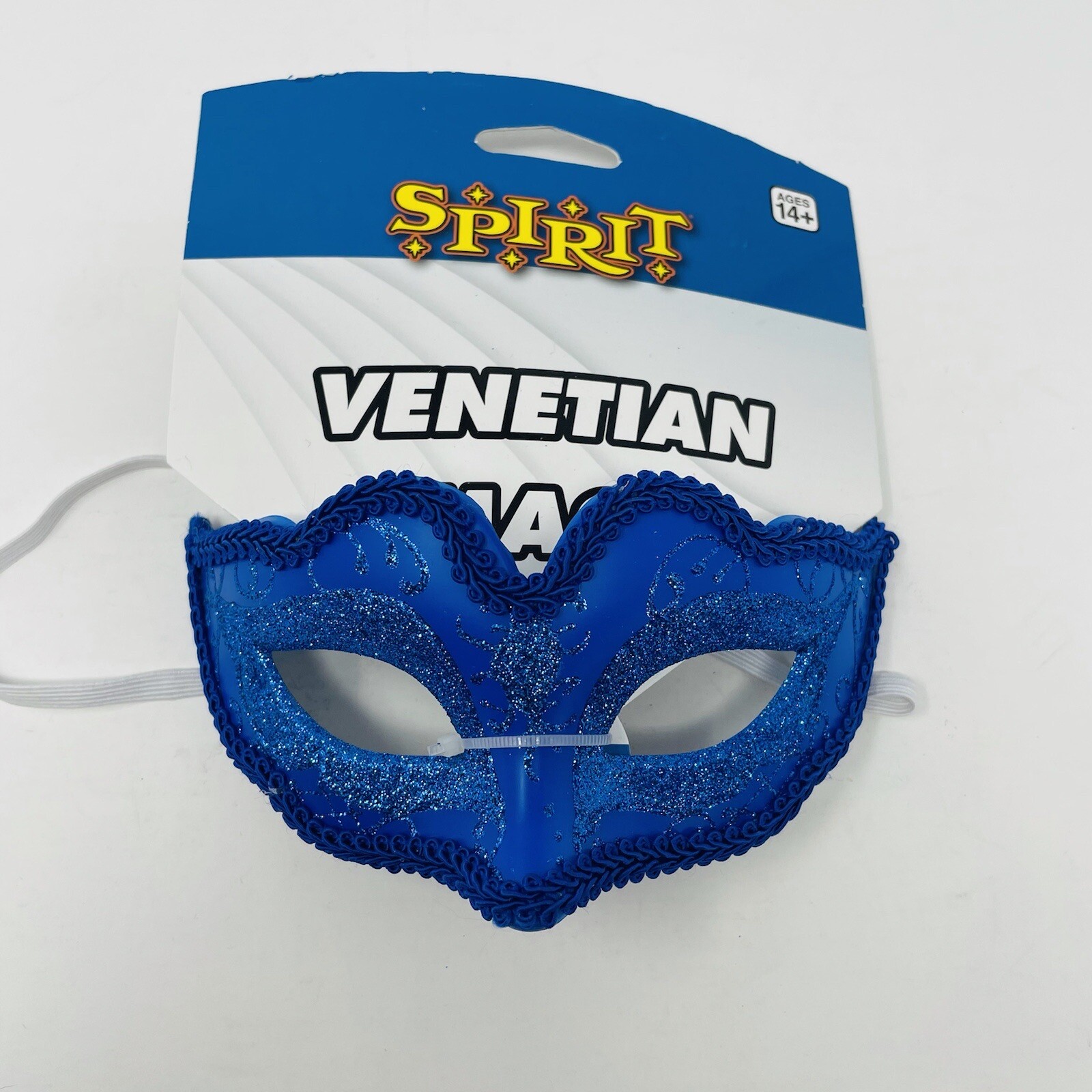 Spirit Halloween Womens OS Venetian Mask Blue Glitter Detail Halloween Costume